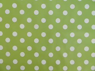 140x200cm OVAL PVC/VINYL TABLECLOTH - LIME GREEN POLKA DOT - 6 SEATER