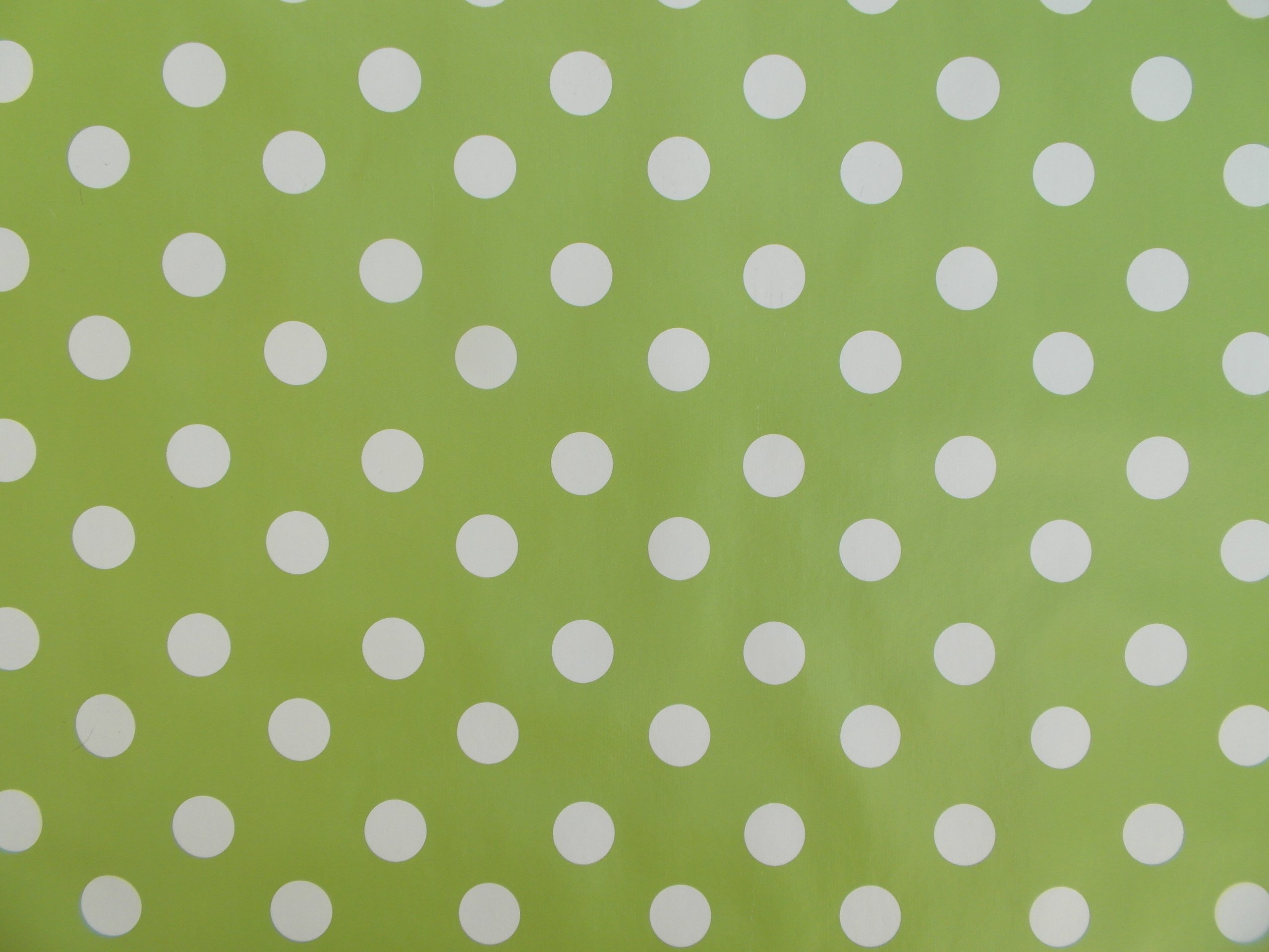 140x200cm OBLONG PVC/VINYL TABLECLOTH - LIME GREEN POLKA DOT - 6 SEATER