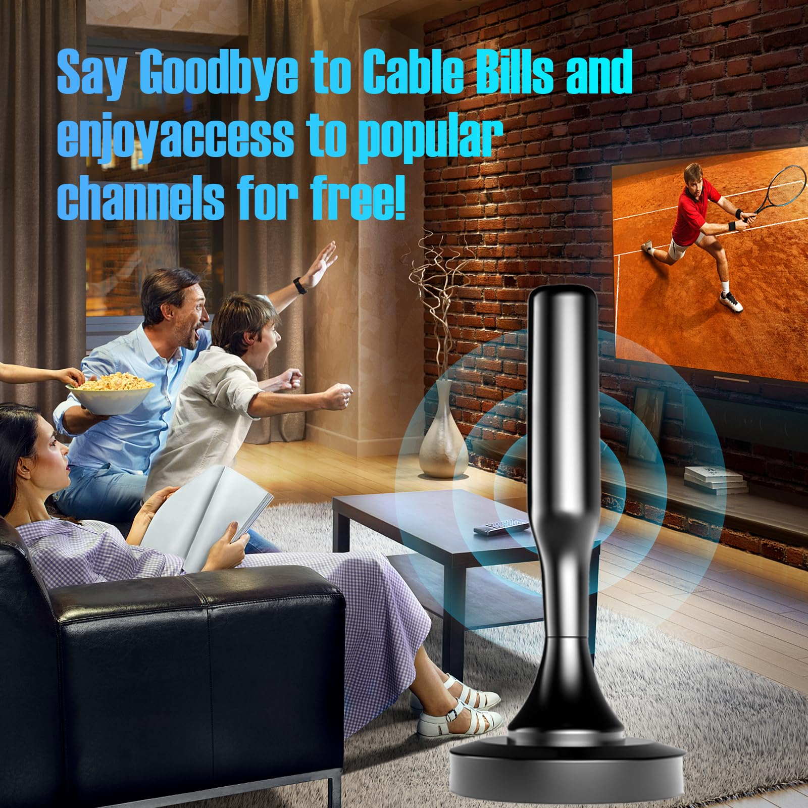 TV Antenna for Smart TV Indoor, TV Antenna for Local Channels,Digital Antenna for Smart tv Indoor,Easy Installation,Long Range HD TV Antenna,Support All TV-15 FT Coax HDTV Cable-Black — view 7
