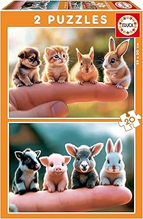 Comprar Educa - Set de 2 Puzzles Infantiles con 20 Piezas. Bebés Animales. Medidas: 28 x 20 cm. Recomendados a Partir de 4 años (20221)