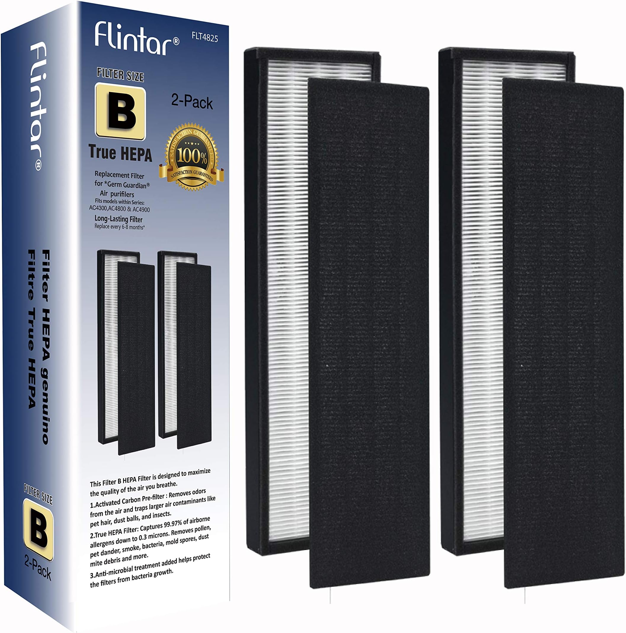 Flintar FLT4825 True HEPA Replacement Filter B, Compatible