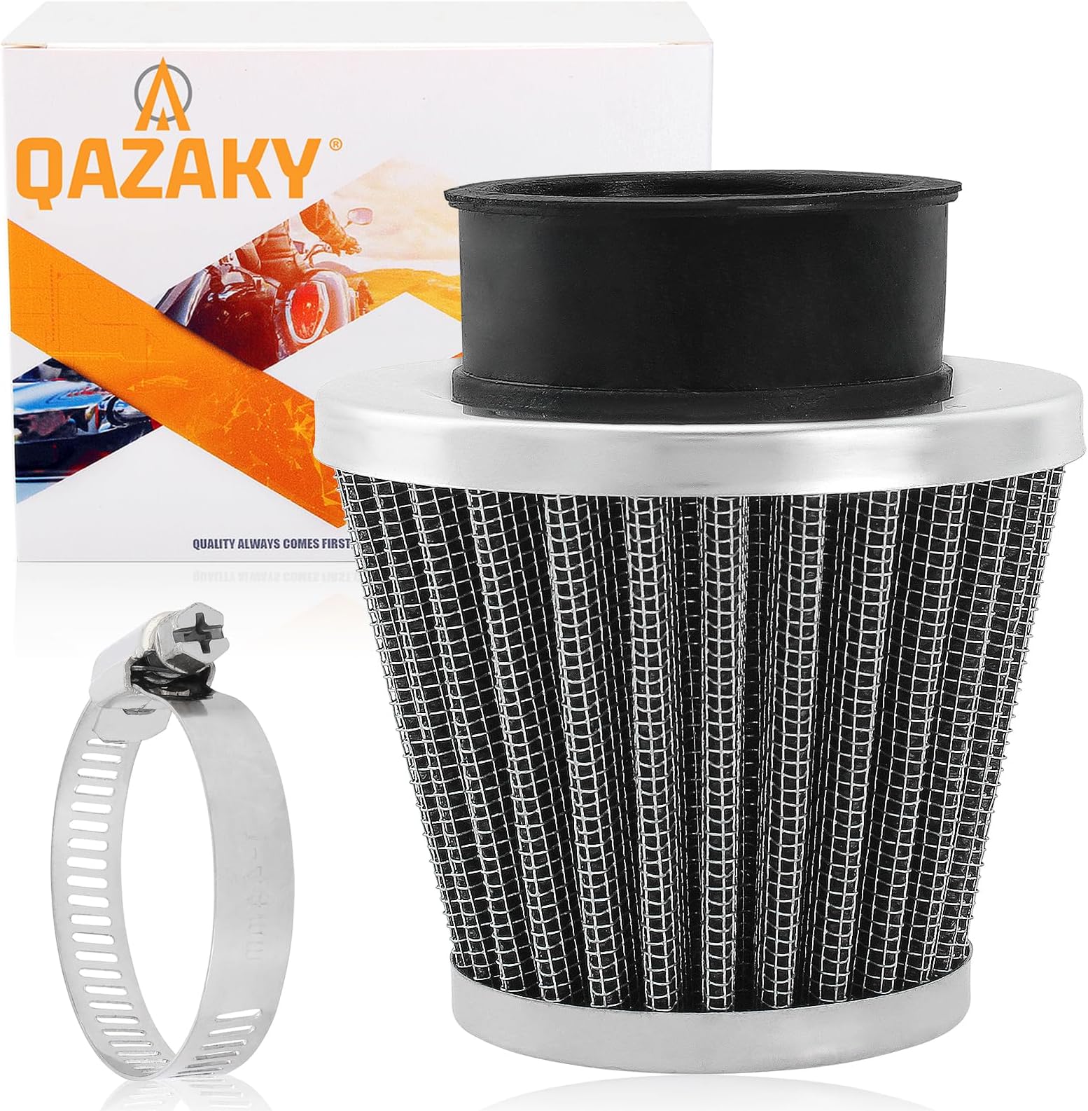 Universal 44mm 45mm 46mm Air Filter Cleaner Compatible with 50cc-90cc 110cc 125cc 140cc 150cc 200cc 250cc GY6 Motorcycle ATV Scooter Quad Go Kart Moped Pit Dirt Racing Bike Suzuki Baja 1.77inch