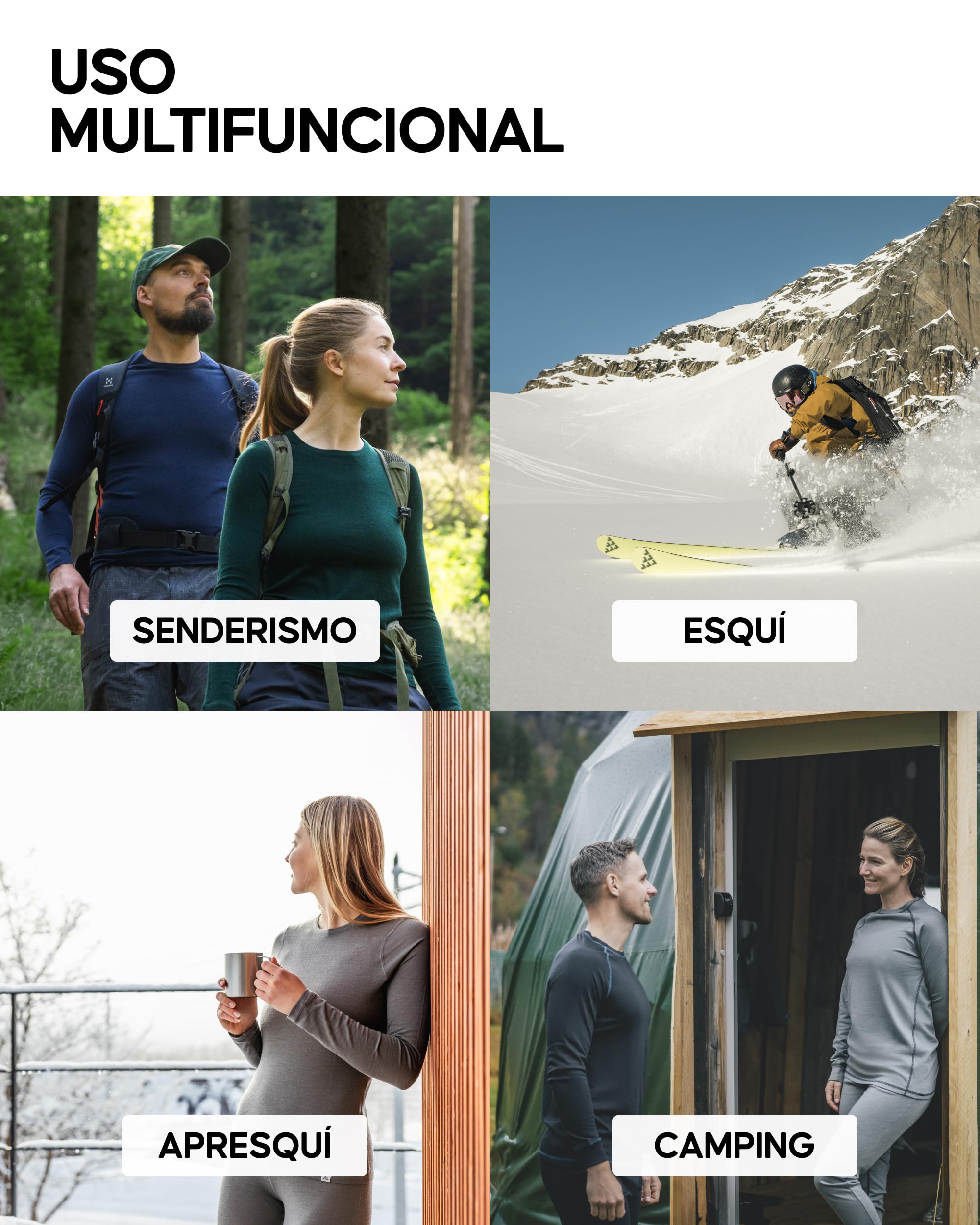 DANISH ENDURANCE Camiseta Lana Merino Mujer, Camiseta Térmica Manga Larga, Ropa Térmica Mujer