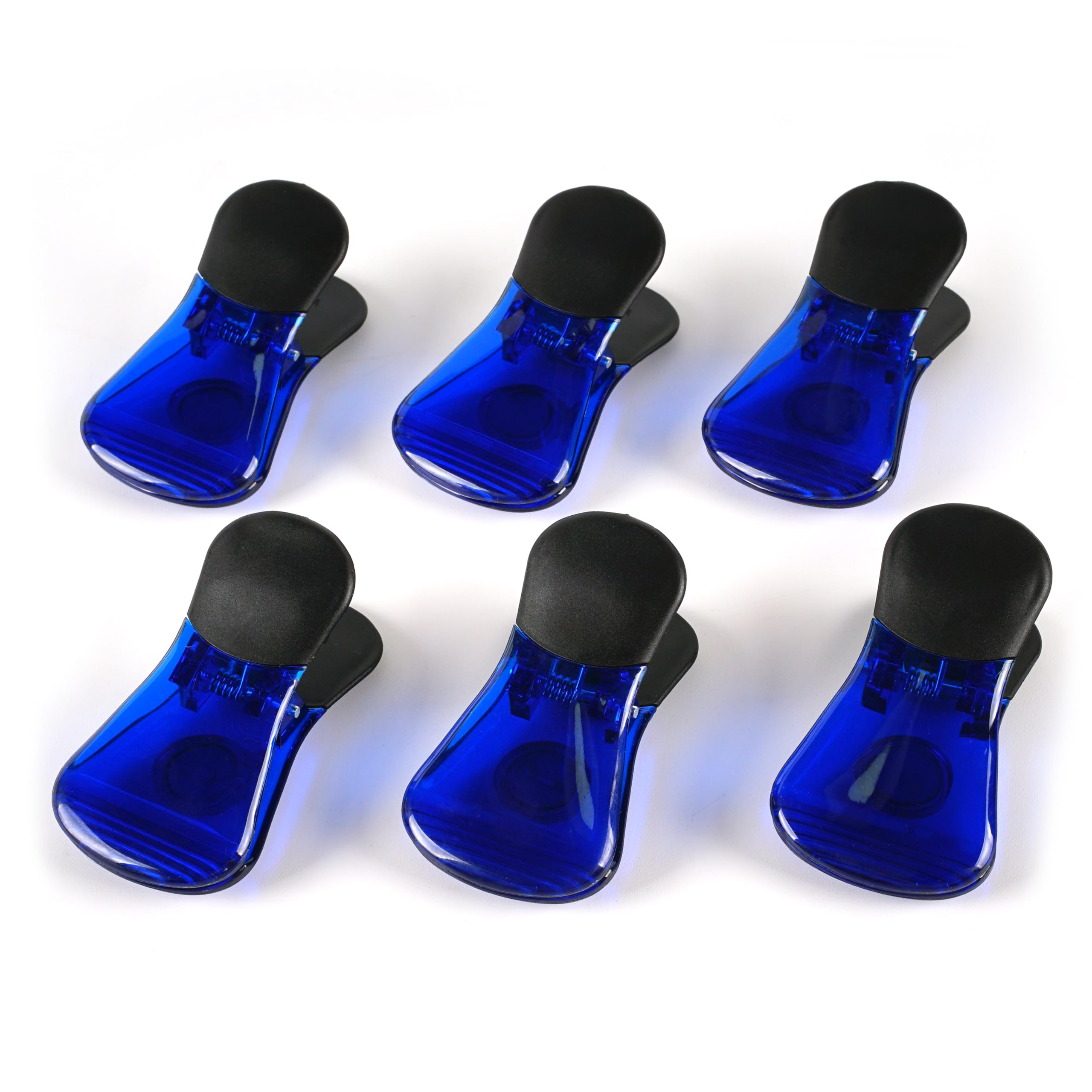 Yi Concept Plastic Refrigerator Magnet Clips Sets， Magnet Paper Clips, Snacks Bag Clips， Multipurpose Clips - Set of 6 (Blue)