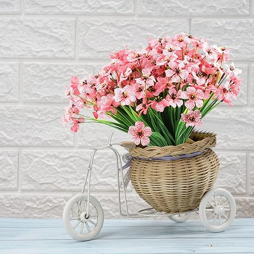 Miniatura 5 de Flores artificiales para exteriores, 12 paquetes de flores artificiales resistentes a los rayos UV, decoración de interiores y exteriores,