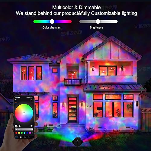 Miniatura 2 de Umidkin Proyector LED de ondas oceánicas de 150 W, proyector de efecto de onda de agua RGBW al aire libre con control remoto RF y control por
