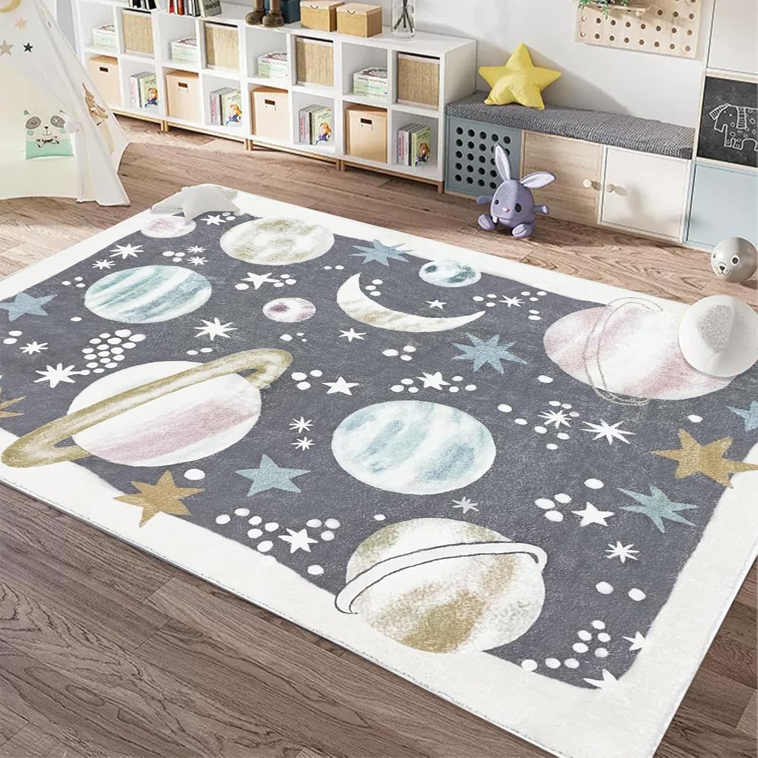 Grand tapis pour chambre enfant et salle de jeux lavable USTIDE