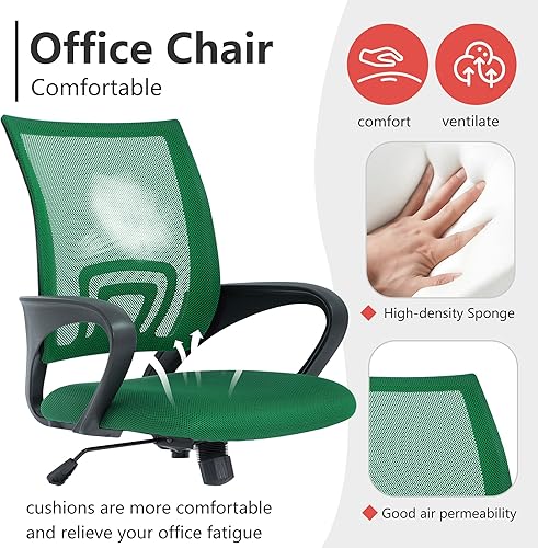 Miniatura 5 de PayLessHere Silla ergonómica para computadora de oficina, silla de escritorio económica, ajustable, cómoda, con respaldo medio, giratoria con