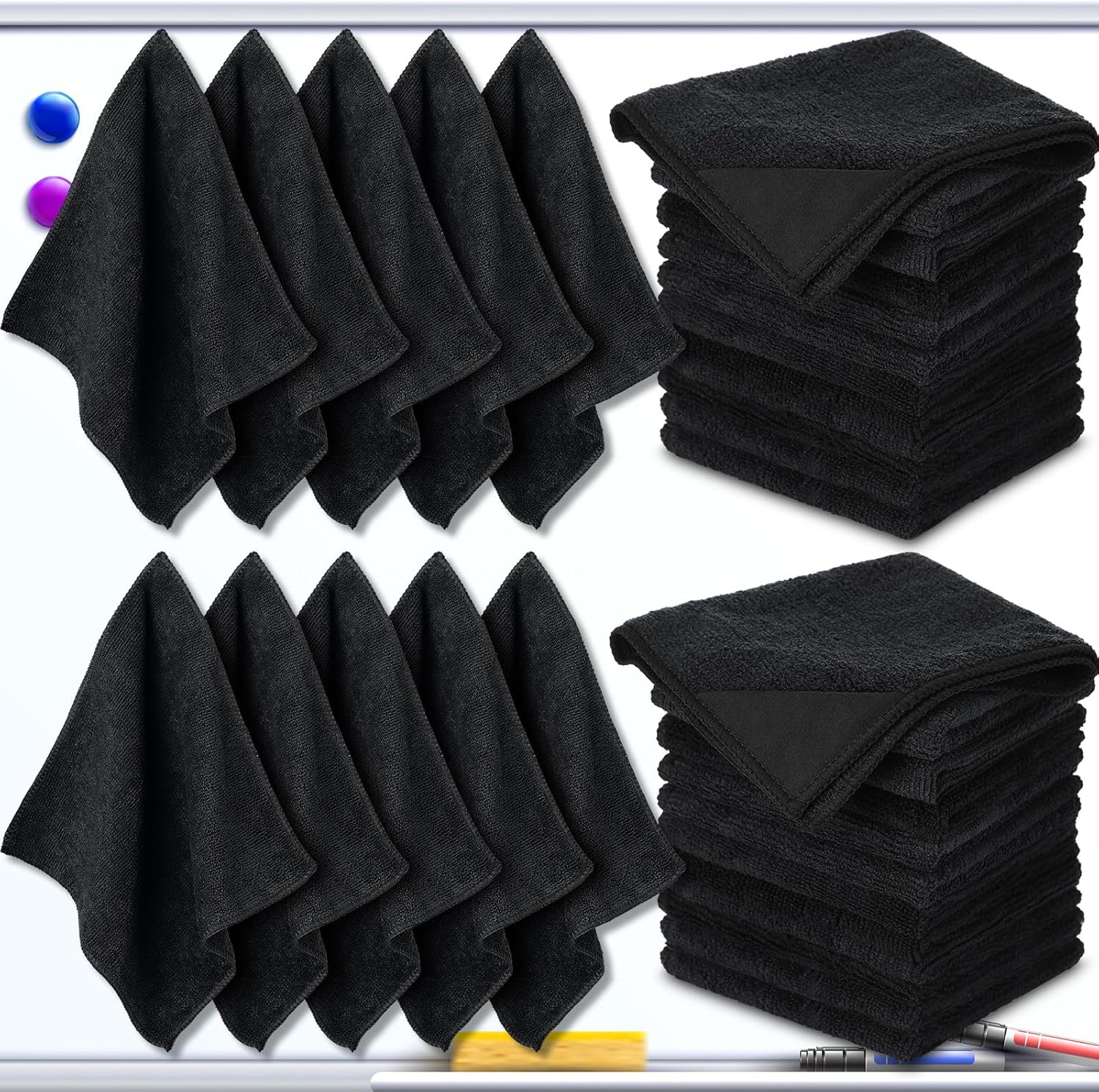 Tudomro 30 Pcs Cleaning Cloth Dry Erasers Bulk