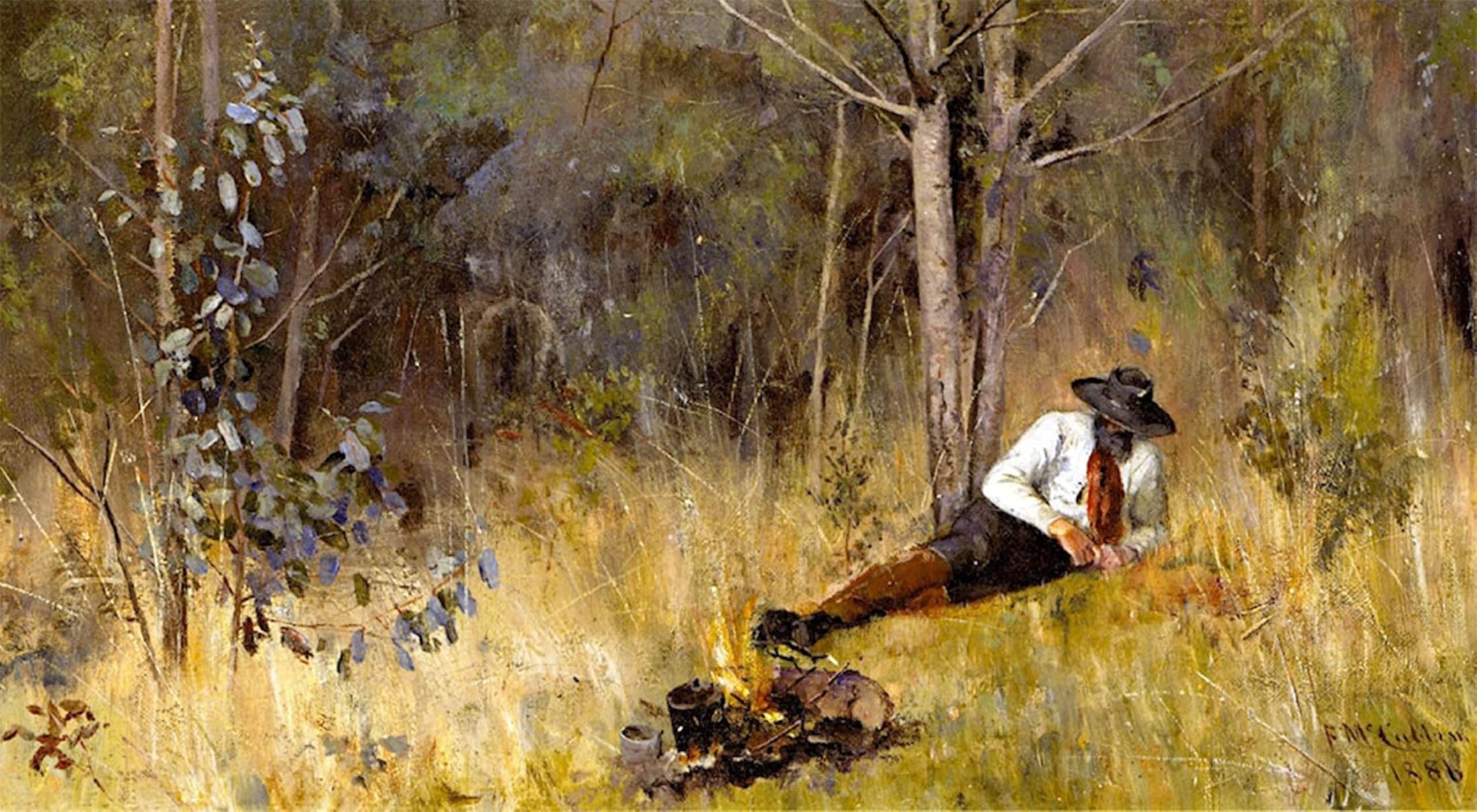 SERENDIPITP Retro Picture Poster Wall Art Pictures Painting While the Billy Boils Frederick Mccubbin Wall Art Canvas Print for Wall Decor 60x90cm
