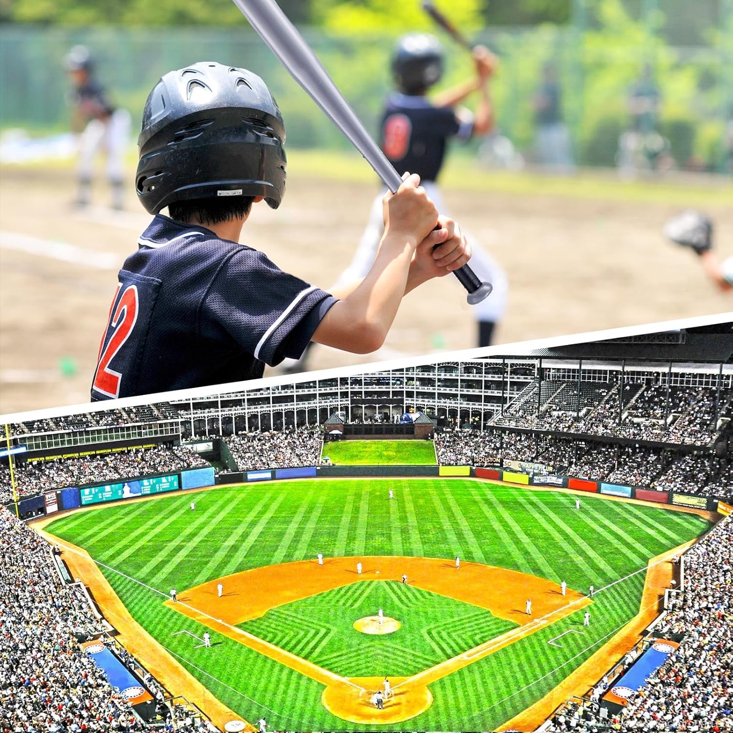 Baseballschläger aus Stahl, 82 cm - Robuster Schläger für Baseball & Softball in Freizeit und Training, ideal für Hobbyspieler & Athleten