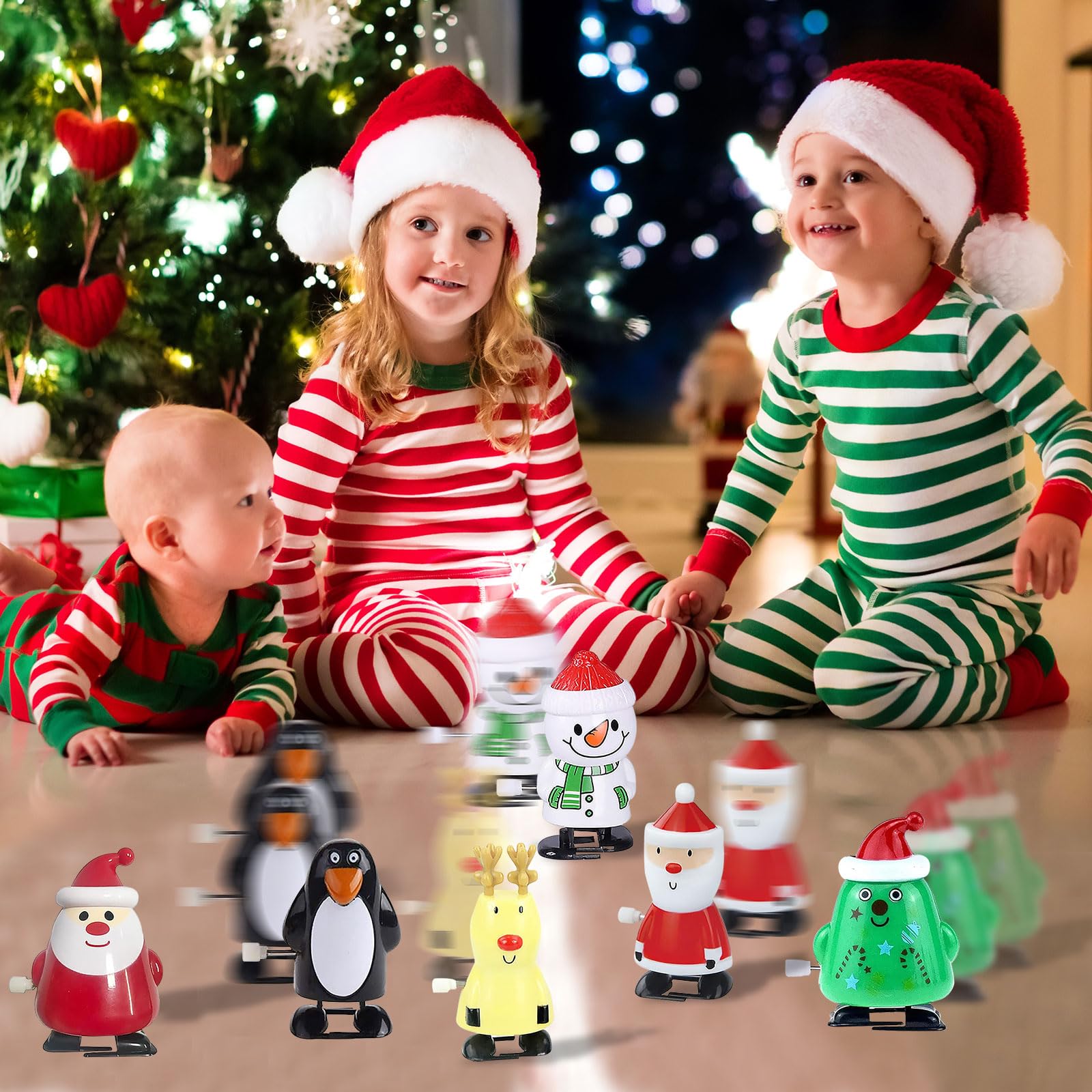 Weihnachts Aufziehspielzeug 3-tlg - Niedliche Pinguine Mechanisches Laufspielzeug