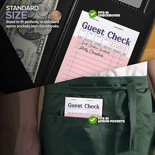 Miniatura 7 de Bloc de cheques de invitados (paquete de 10)  Bloc de notas para servidores  Bloc de notas numerado  500 cheques de invitados  1 parte de papel rosa