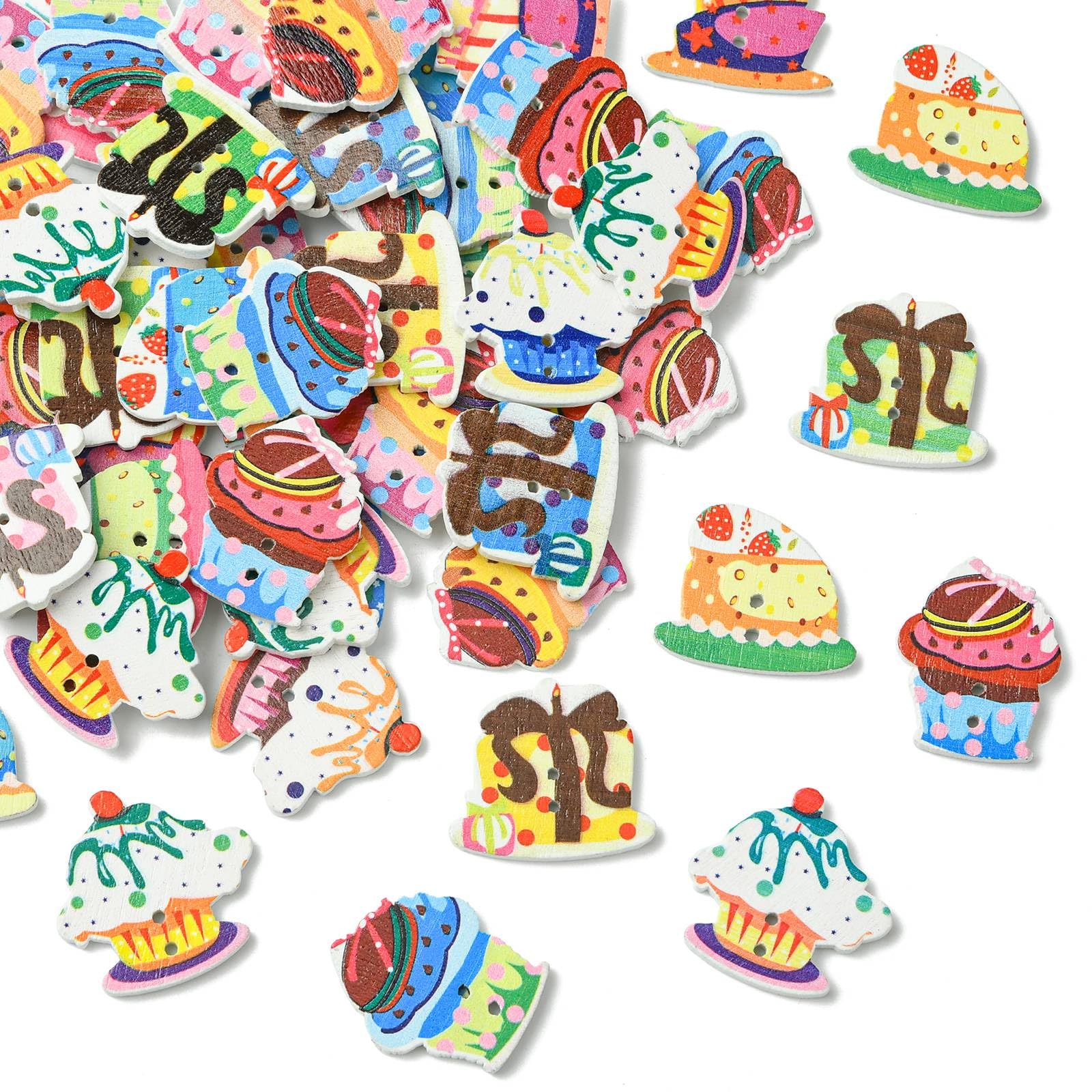 Boutons en bois mercerie créative scrapbooking couture loisirs créatifs x50