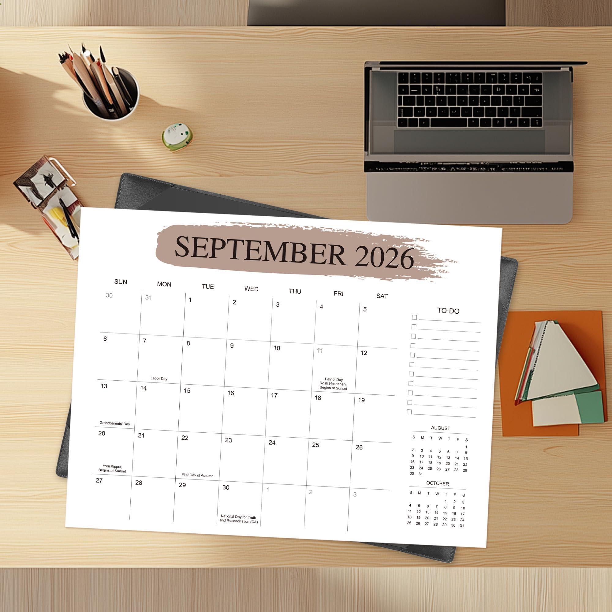 Tischkalender 2025-2026 – 18-Monats-Schreibtischkalender von Juli 2025 bis Dezember 2026, für Büro, Schule & Zuhause – Großer Lehrer-Schreibtischkalender 55,9 x 43,2 cm (schwarz)