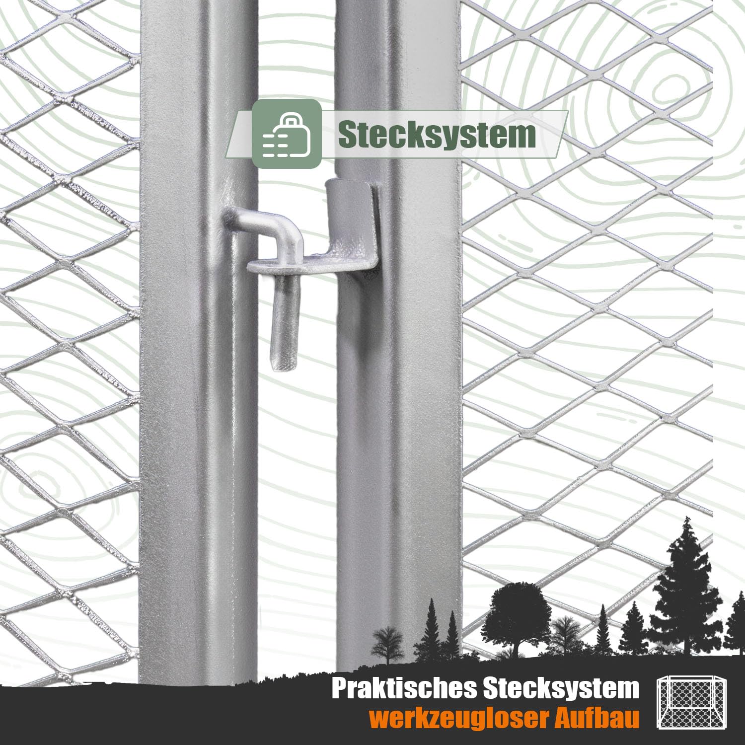 Komposter Garten Metall 800L Schnellkomposter Metallkomposter 100x100 cm Kompostgitter verzinkt Gartenkomposter Kompostbehälter für Bio-Abfälle