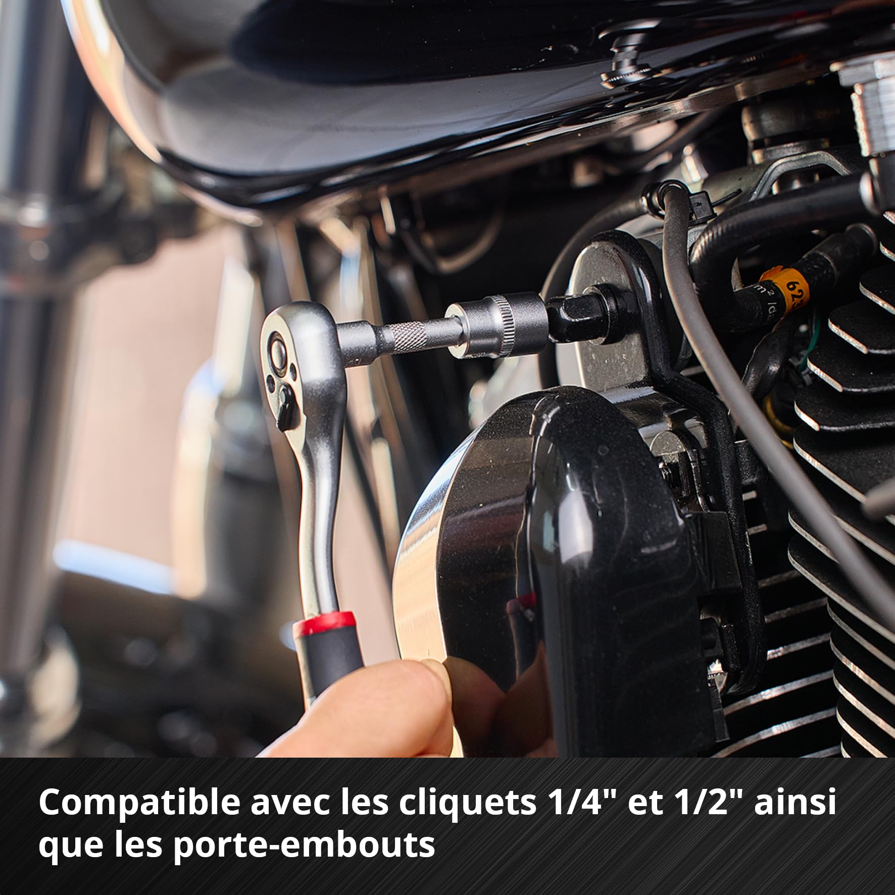 Einhell 233 pièces coffret à outils de mécanicien | Cliquets | clés mixtes | jeu d'embouts | douilles | rallonges | adaptateurs | clés mâles