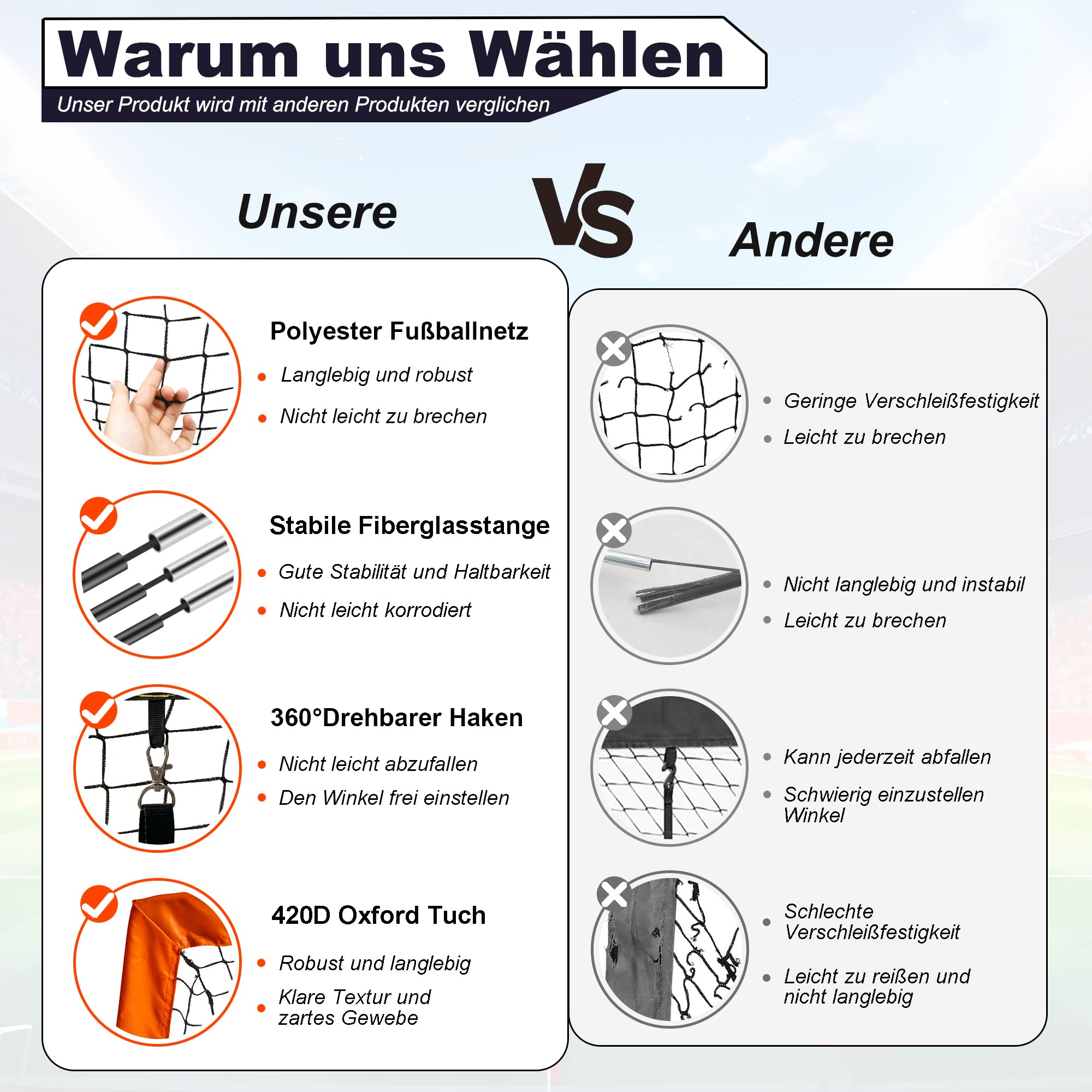 Fussballtore für Garten Kinder Tor Fußball Trainingsset mit Pop-Up 2er Set für Indoor/Outdoor Spiele für Kinder, Inklusive Fußball Größe 3, 9 Trainingskegel, Ballpumpe und Tragetasche