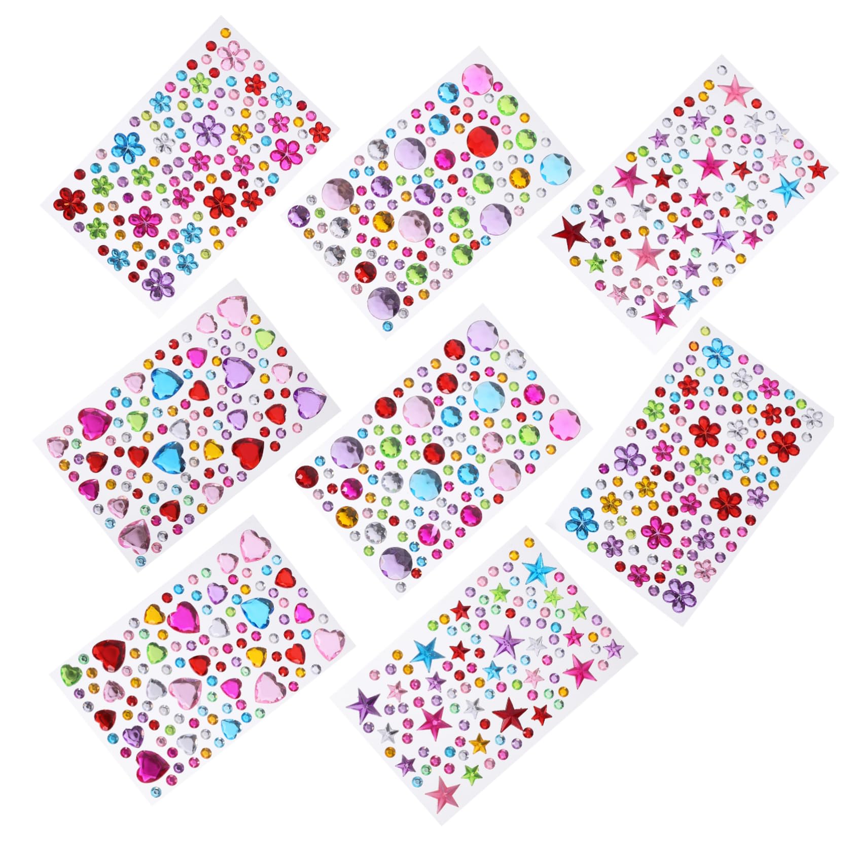 Angoily 5 Series Pegatinas De Rhinestones Autoadhesivas Maquillaje Gemas Faciales Decoración De Manicura Usar Mujeres Y Niñas 8 Hojas*5