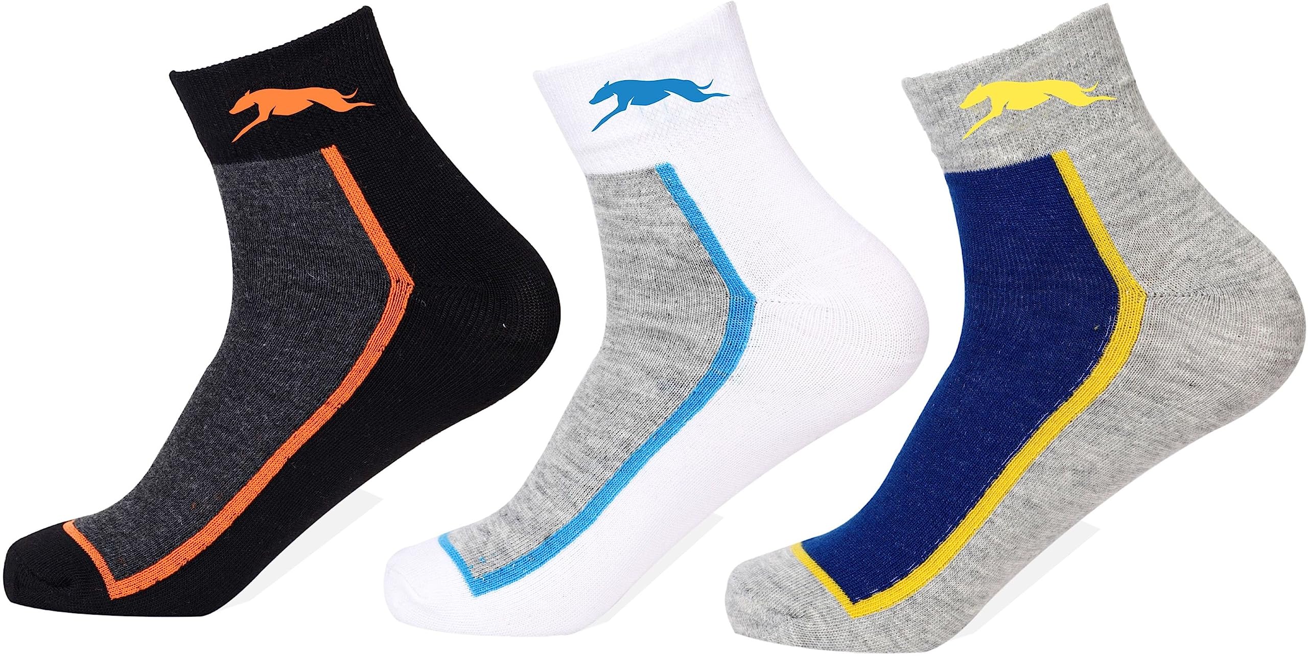 Men's 3-Pack Ankle Length Socks (Black, White, Grey) - Breathable, Moisture Wicking, Polycotton, Size 2XL-image-9