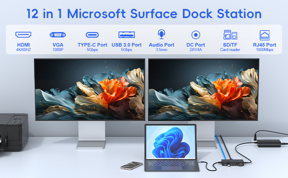 Amazon.com: Microsoft Surface Thunderbolt 4 Dock Triple
