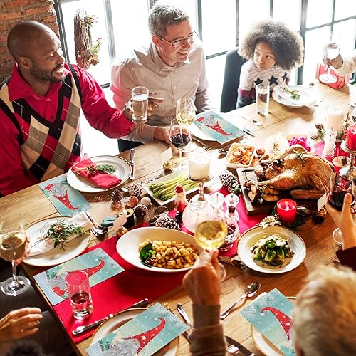 Miniatura 5 de 200 servilletas de Navidad para invitados, gnomos, toalla de mano desechable de Navidad para baño, papel para el hogar, Navidad, invierno,