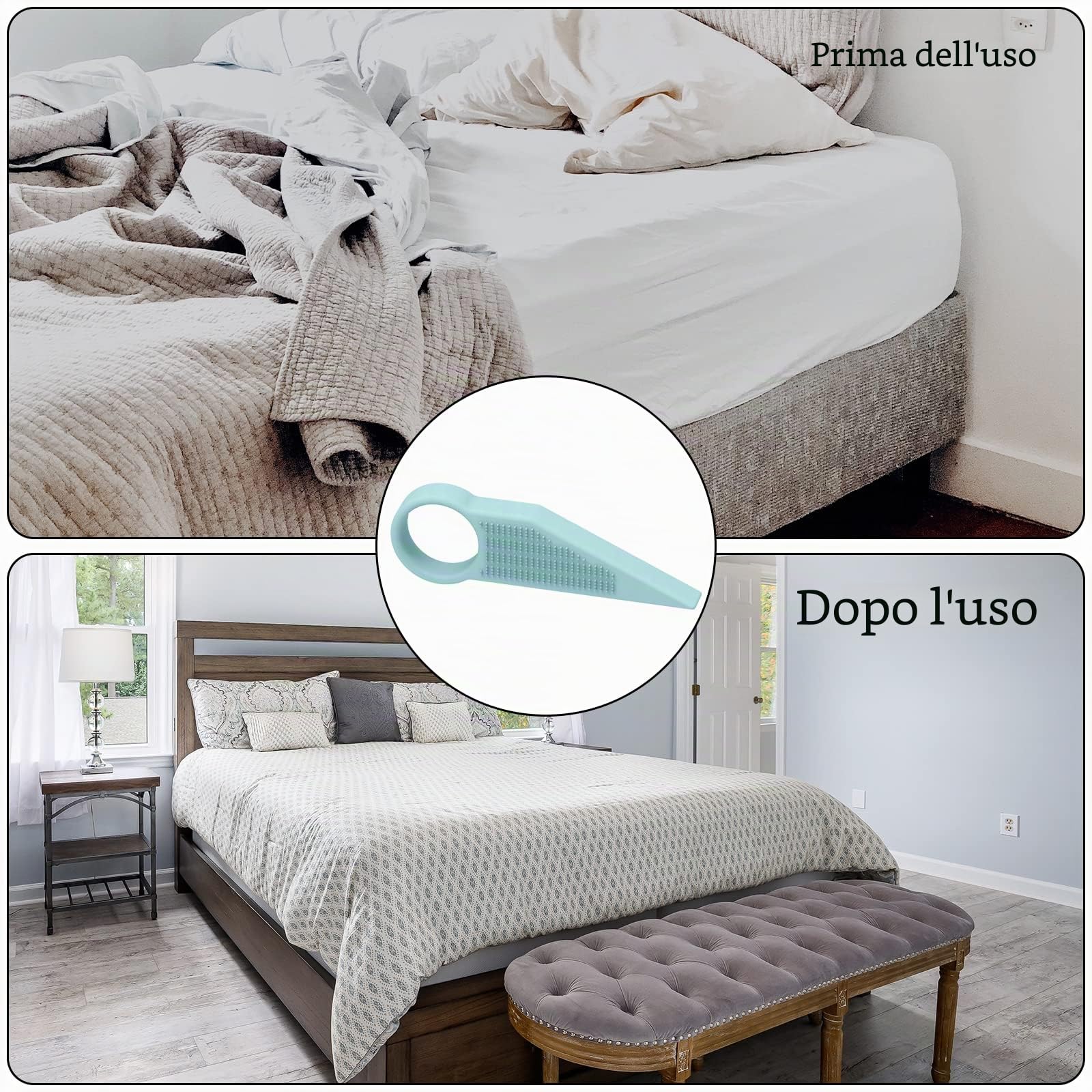 Sollevatore per Materasso , Sollevamaterasso, Elevatore a Cuneo Materasso, Solleva Materasso per Rifare il Letto, Valido Aiuto per Rifare Il Letto e Cambiare Le Lenzuola