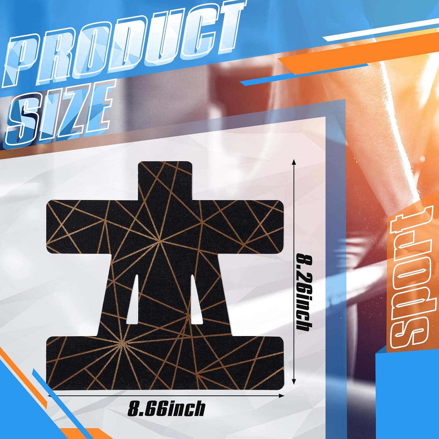 Geiserailie 20 Pcs Precut Kinesiology Tape for Shoulder, Pain Relief Pre Cut Sports Waterproof Breathable Enhance Elastic Copper Infused Kinesiology Athletic Tape for Body Support and Muscle Black - Image 2