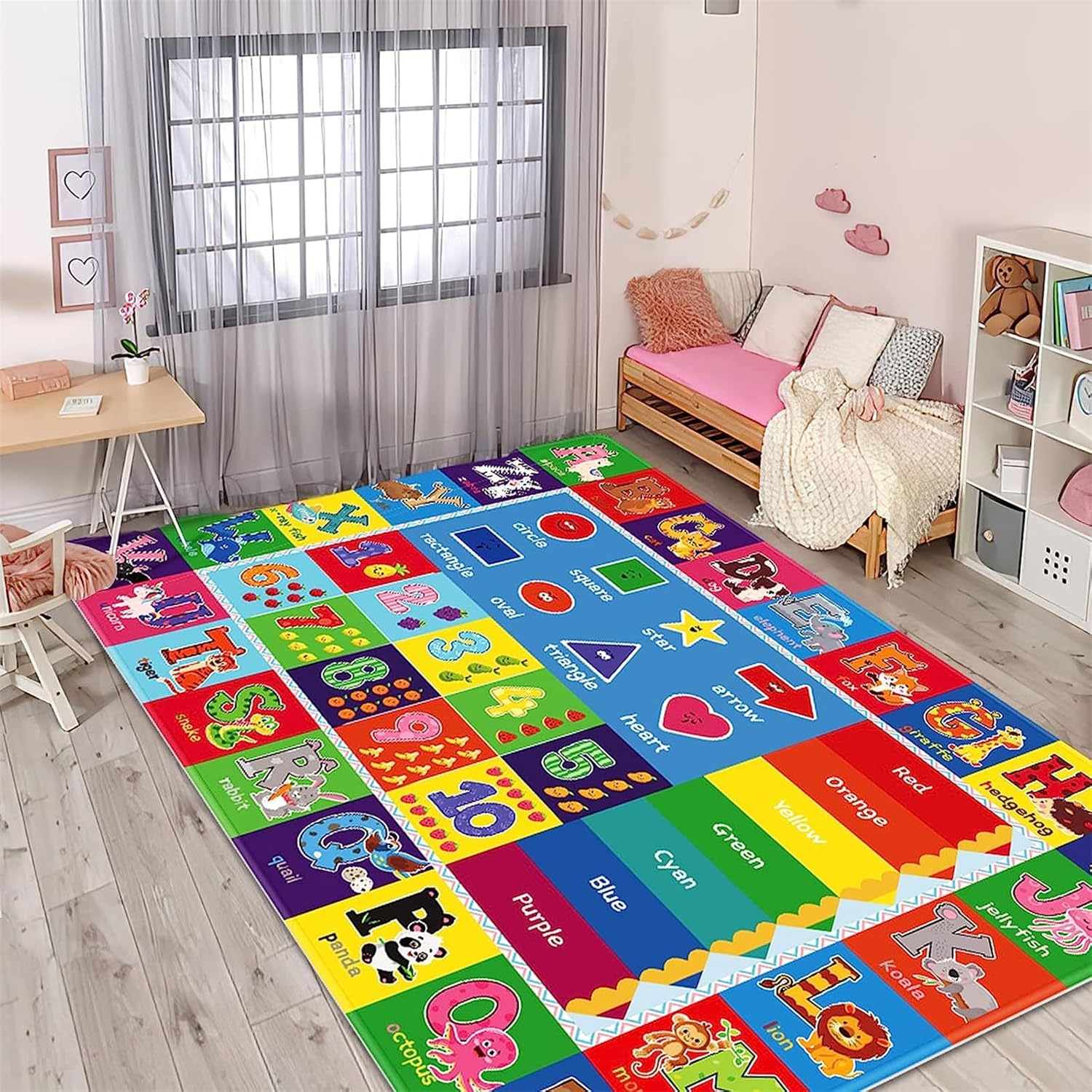 Large Educational Children’s Play Area Rugs, 3x4ft, for