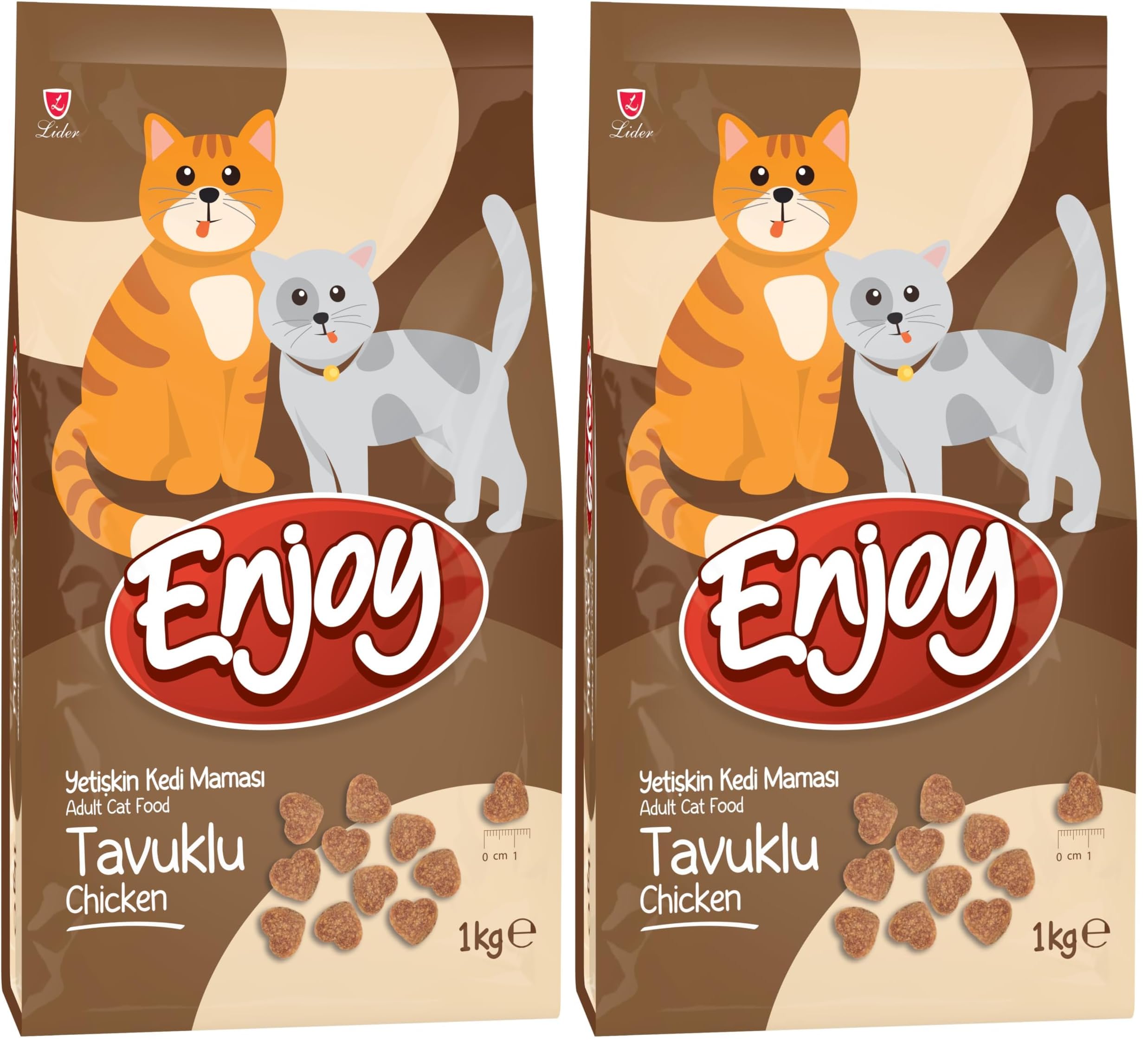 Enjoy Kuru Kedi Maması, Tavuklu, Yetişkin, Keten Tohumu ile Omega 3 & 6 Katkısı, 1 Kg (2 paketi)