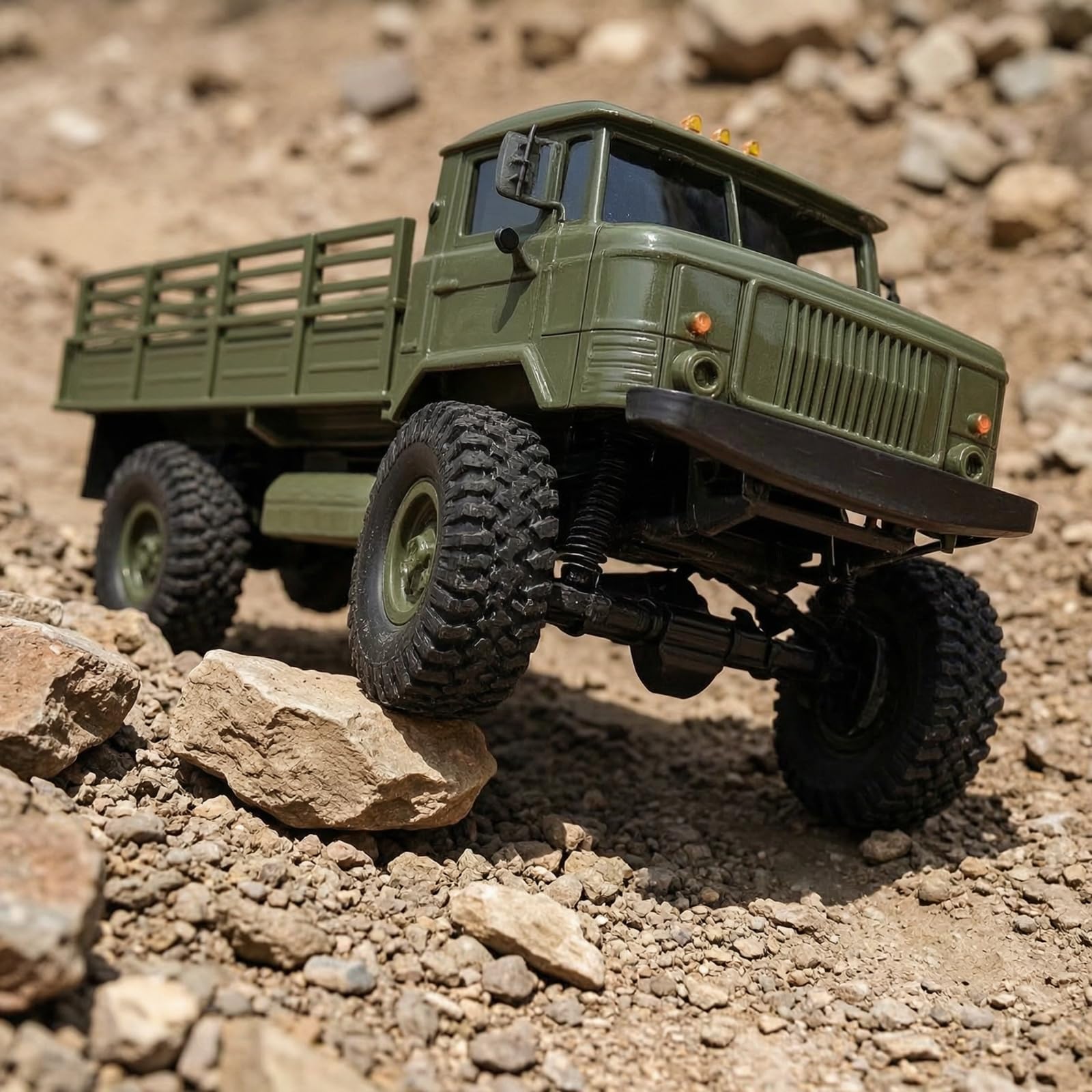 Colcolo Veicolo Giocattolo per Bambini Camion Rc Fuoristrada Crawler a con Sospensione Alta Pneumatici Grintosi Radiocomando E USB Adatto a Giardino Parco Cortile, Verde, Style to 2