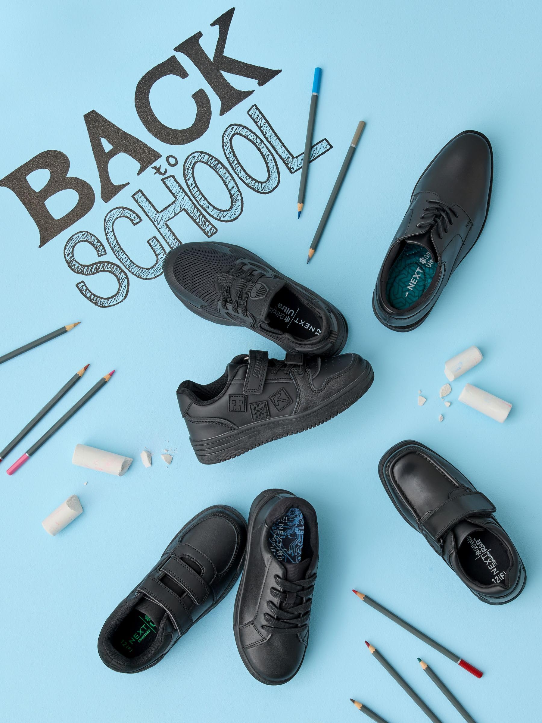 NEXT Niños Zapatos Escolares con 2 Tiras de Cierre con un Toque