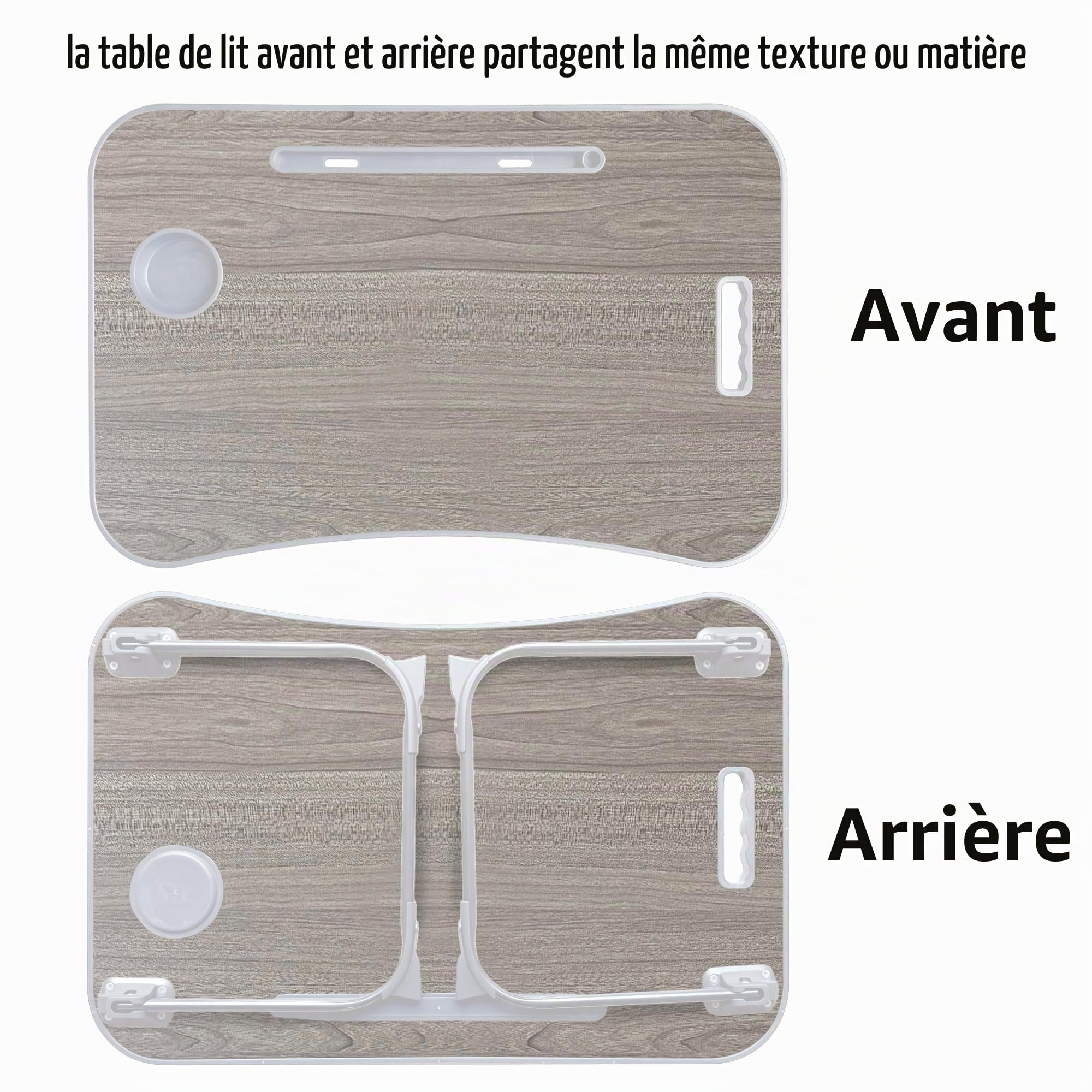 Bureau de lit pour Ordinateur, pour Manger, Lire, écrire sur Le lit, canapé, la Maison et Bureau (Grey)
