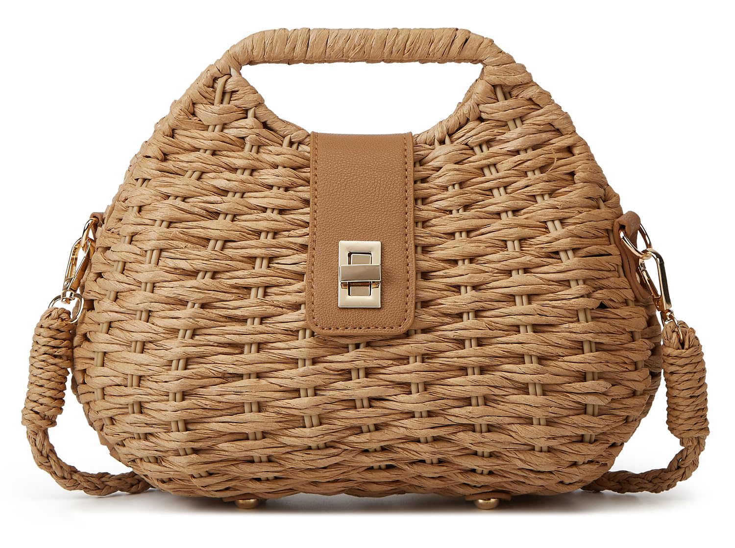 Casual Straw Beach Bags For Women Dumpling Bag Rattan Purses Summer Straw Crossbody Woven Handbag Purse Shoulder Bag Travel