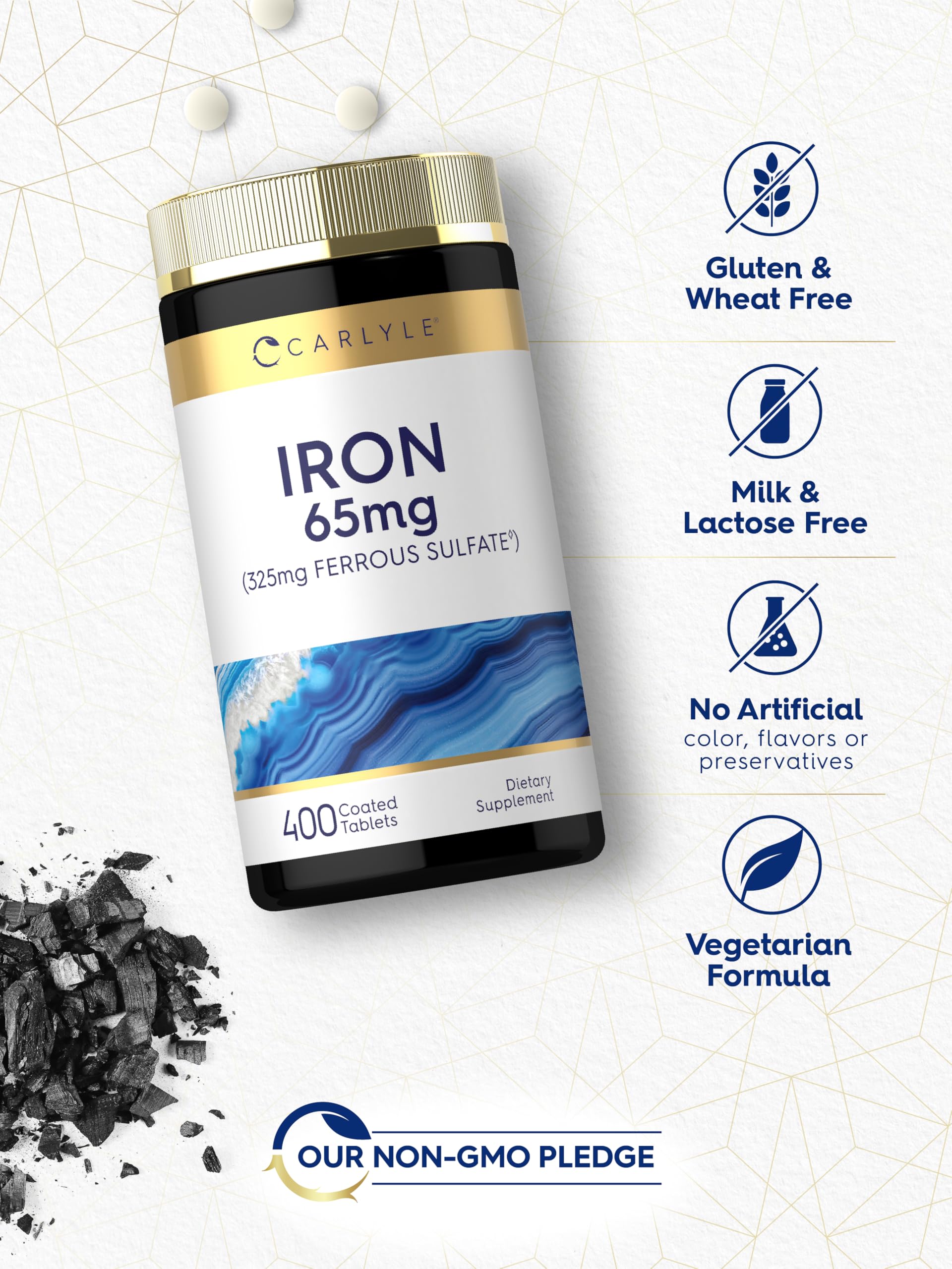 Carlyle Iron Ferrous Sulfate 325mg, 65 mg | 400 Tablets — Amazon image 5