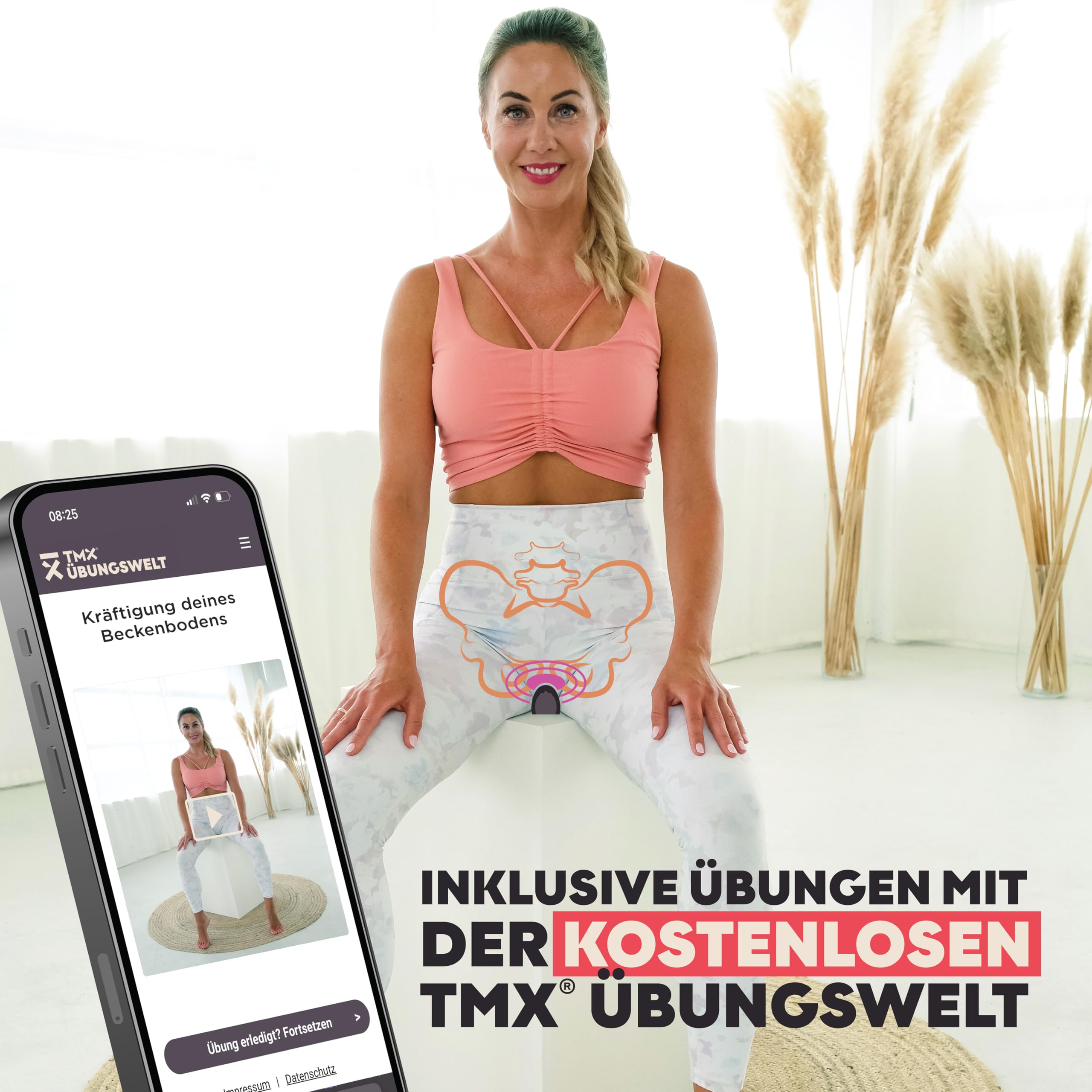 TMX® Beckenbodentrigger | Behandlung von Beckenbodenschmerzen, Beckenbodenverspannungen | Inkontinenzen/Insuffizienzen | Externe Anwendung | Beckenboden-Akupressur | Erst lösen, dann kräftigen