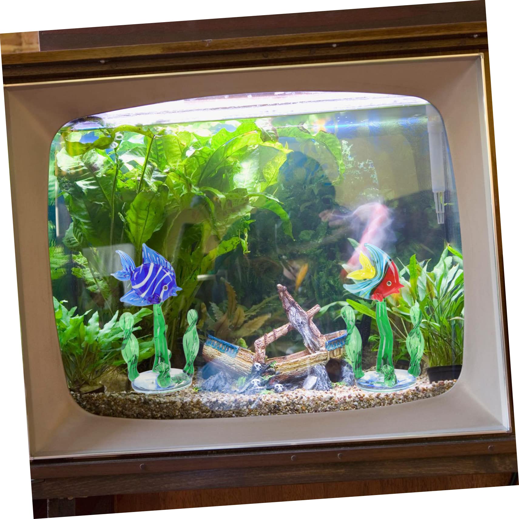 OUNONA 3 Set Ornamenti Per Piante Acquatiche Per Acquario Galleggiante Decorazioni Per Acquari Di Grandi Dimensioni Arredamento Di Pesci Dei Cartoni Animati 2 Pezzi*3