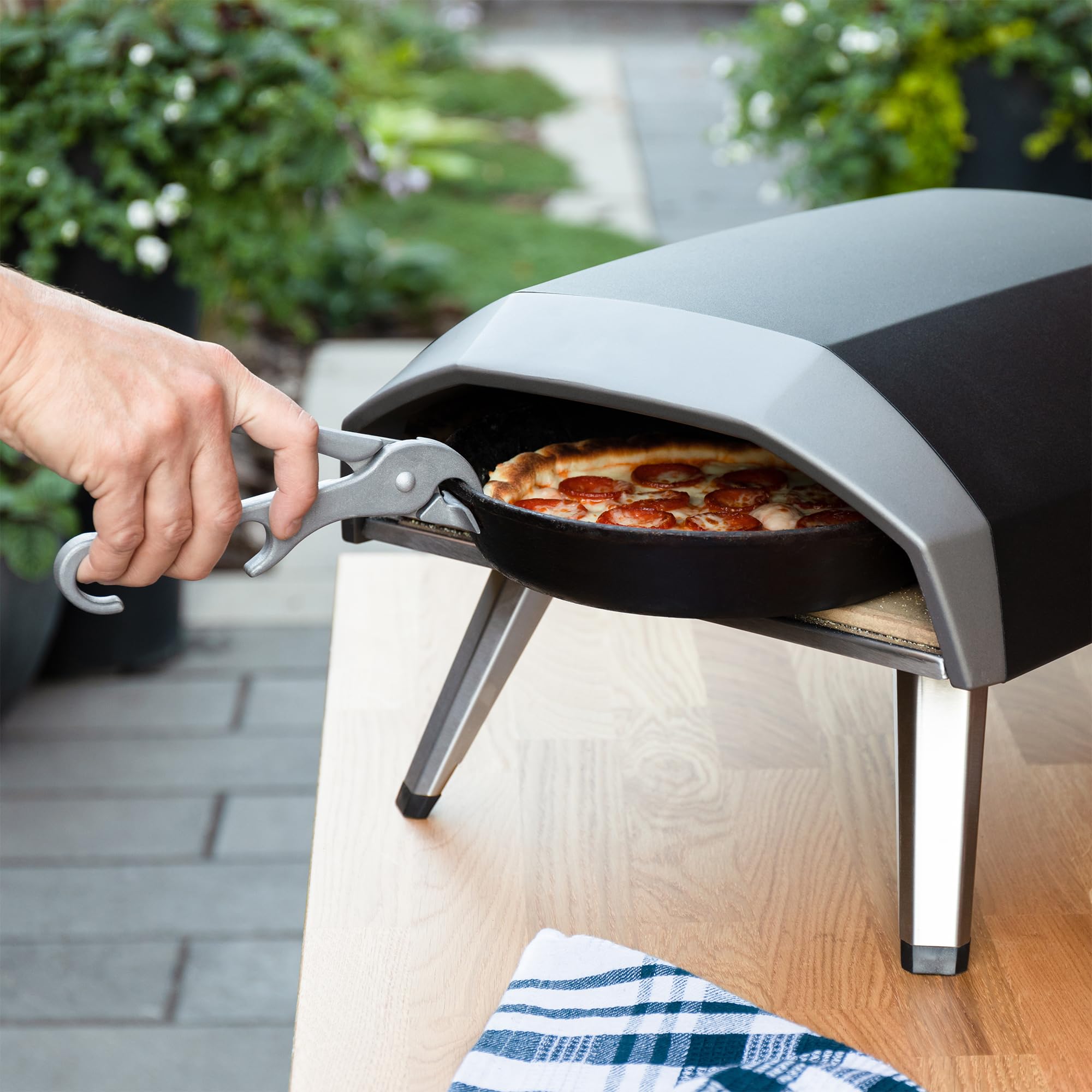 Calayu Heavy Duty Pinze per pizza in alluminio pressofuso resistente ai graffi, pinza per forno a microonde, forno, barbecue