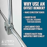 Vista 6 de TEMCo TH3031 Dobladora de compensación de conducto hidráulico de doble tamaño EMT de 1" y 3/4