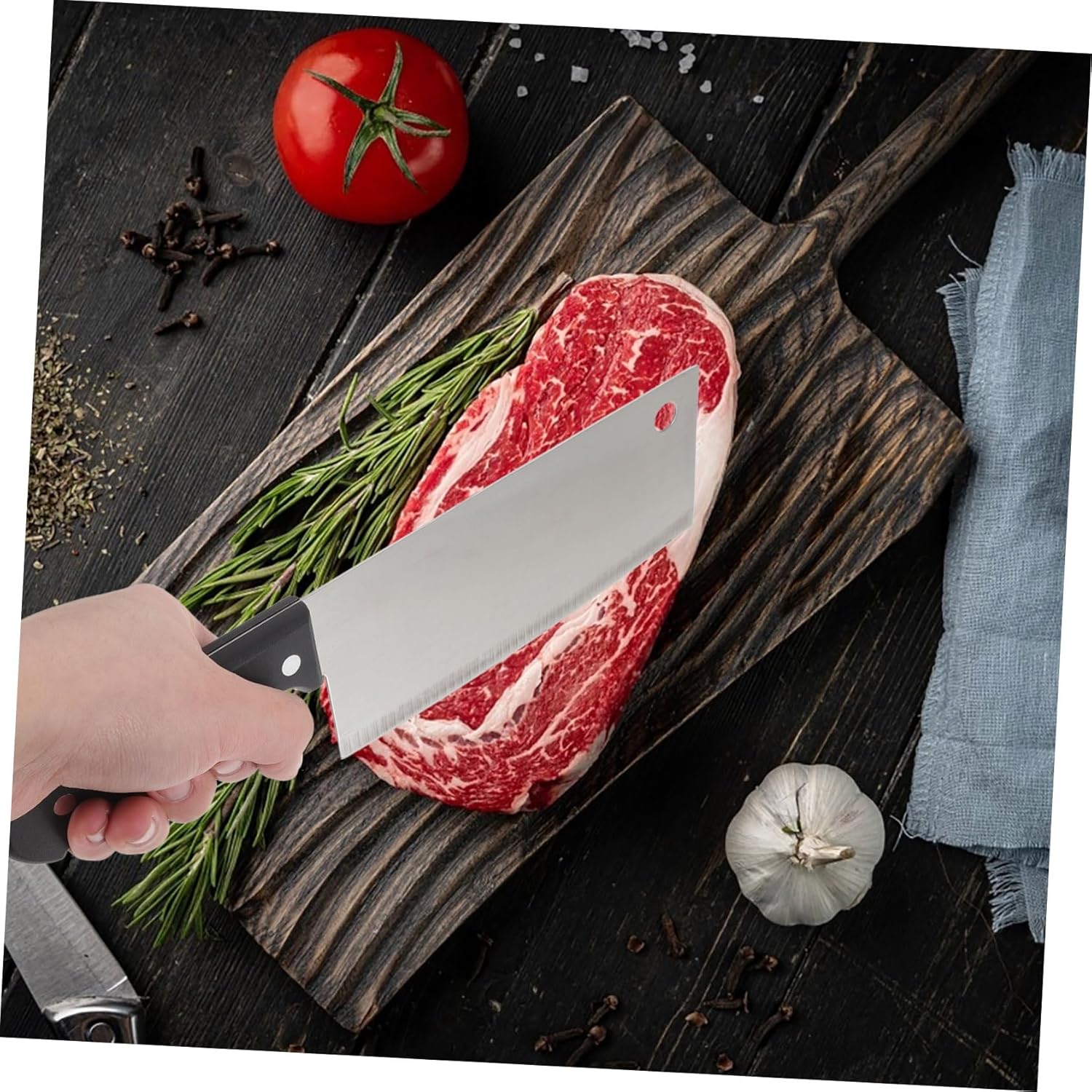 Zerodeko 1set Stainless Steel Kitchen Knife Set Scissors Chef Knives Kit for Cooking Easy to Clean Kitchen Accessories for Home and