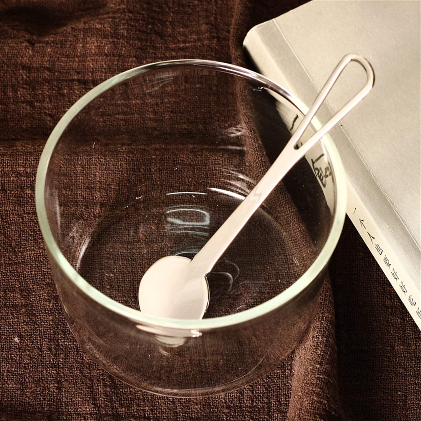 Cucharas de Postre Acero inoxidable 304, café, bebidas, barra de agitación de leche, batido, postre, cucharón de agitación de miel, cuchara de azúcar, mango largo y mango corto ​Cucharas de Cóctel