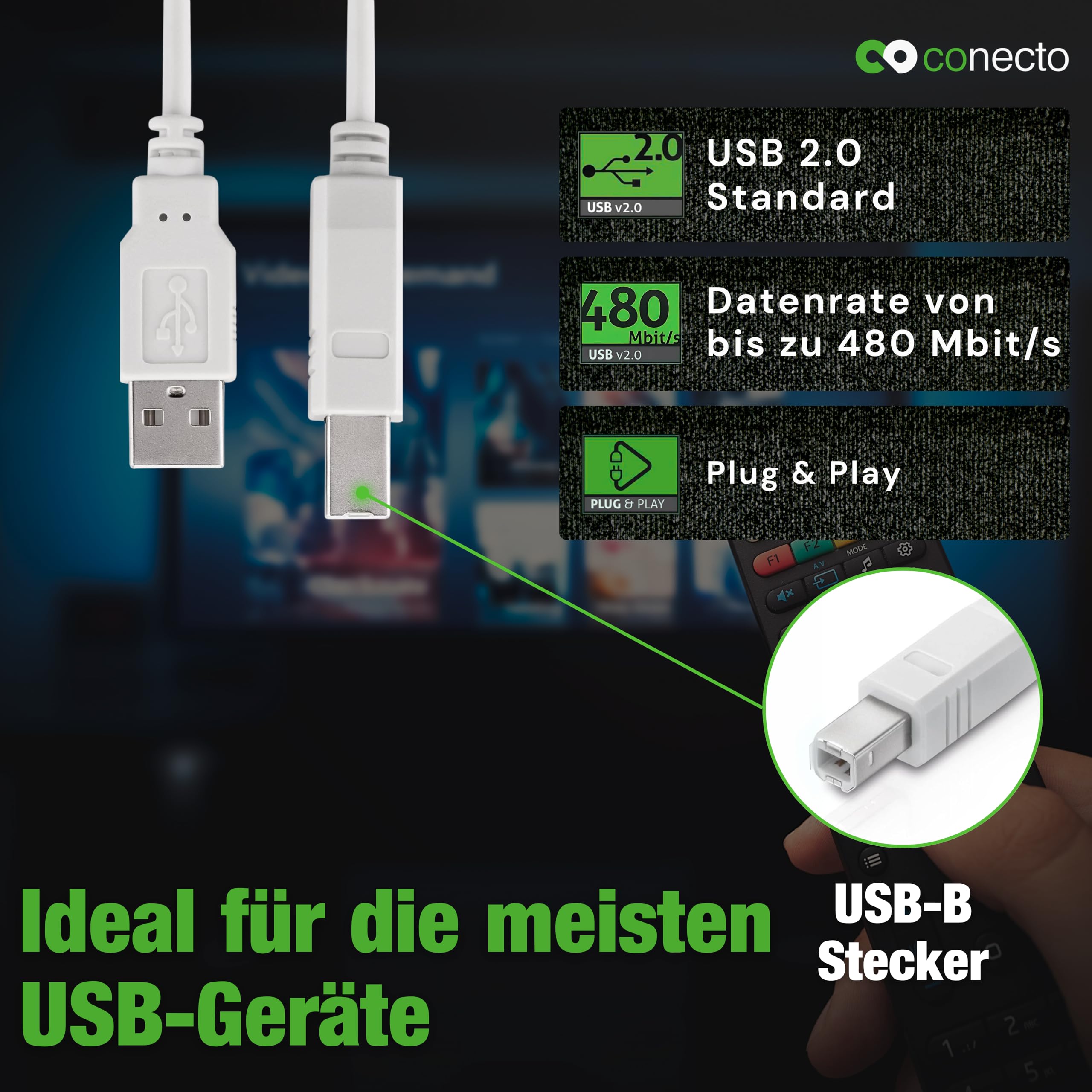 Logilink | USB 2.0 Connection Cable | USB-A To USB-B USB A Male | USB B Usb A To Usb B Usb A Male Usb B Male - View #4