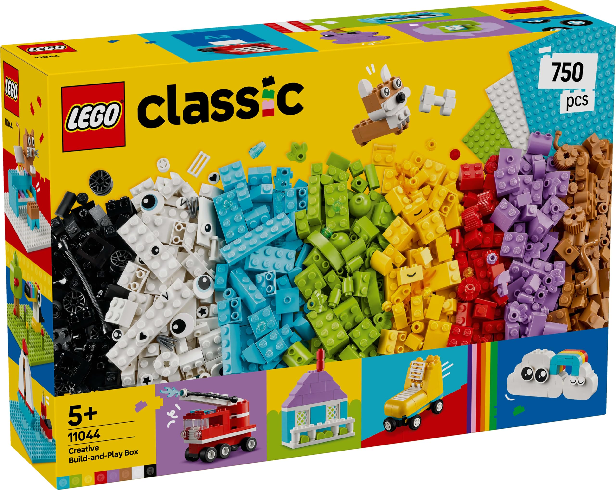 LEGO Classic Kreatywny zestaw do budowania i zabawy 11044 | Zestaw klocków konstrukcyjnych, łatwe budowanie, prezent dla dzieci 5+, dla dziewczynek i chłopców, 750 elementów