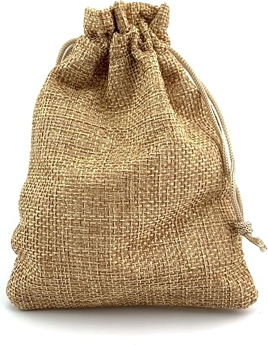 Palmhomee Paquete de 25 bolsas de regalo de arpillera con cordón, bolsas de joyería de lino para boda, bolsas de yute de arpillera para joyas de