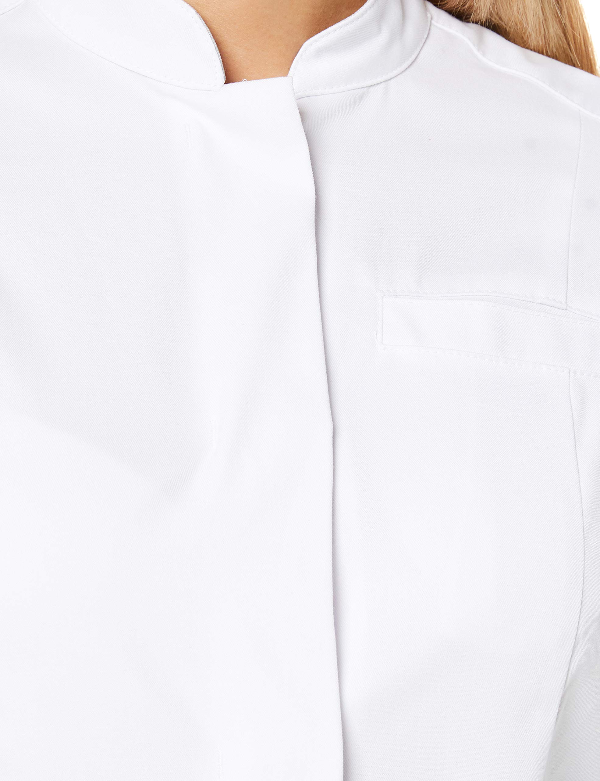 BP 1746-684-21-34n - Bata de médico para mujer, manga larga, con insertos elásticos, 200,00 g/m², mezcla de tela con elástico, color blanco, 34N