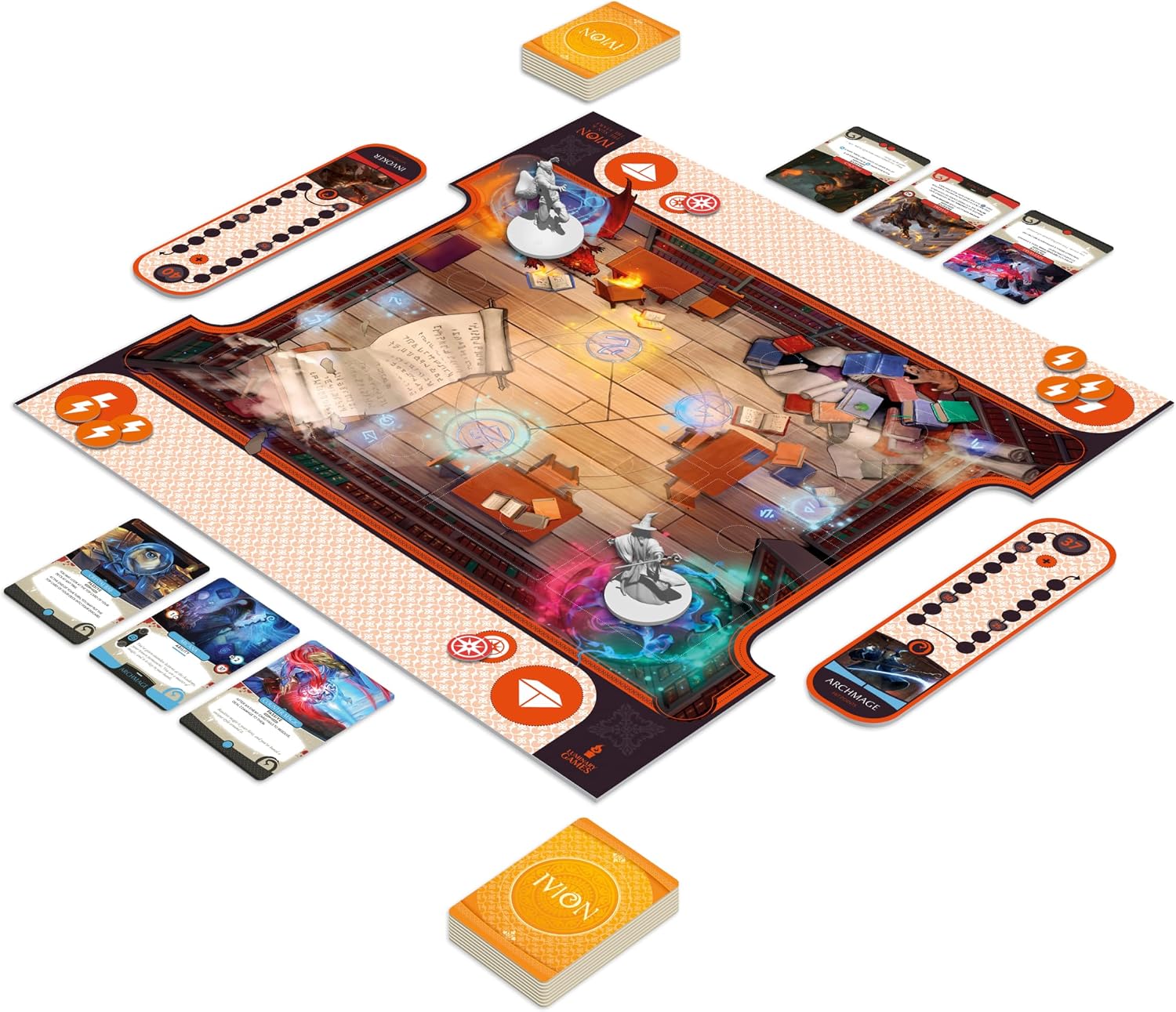 IVION: The Sun and The Stars | APE Games | Board Game | 2 Players | 20-60 Minutes | Ages 14+ | Fantasy | Hero Dueling | Deck Building | Cross Compatible | Season 1 | Aislyn Hall and Aaron Shaw