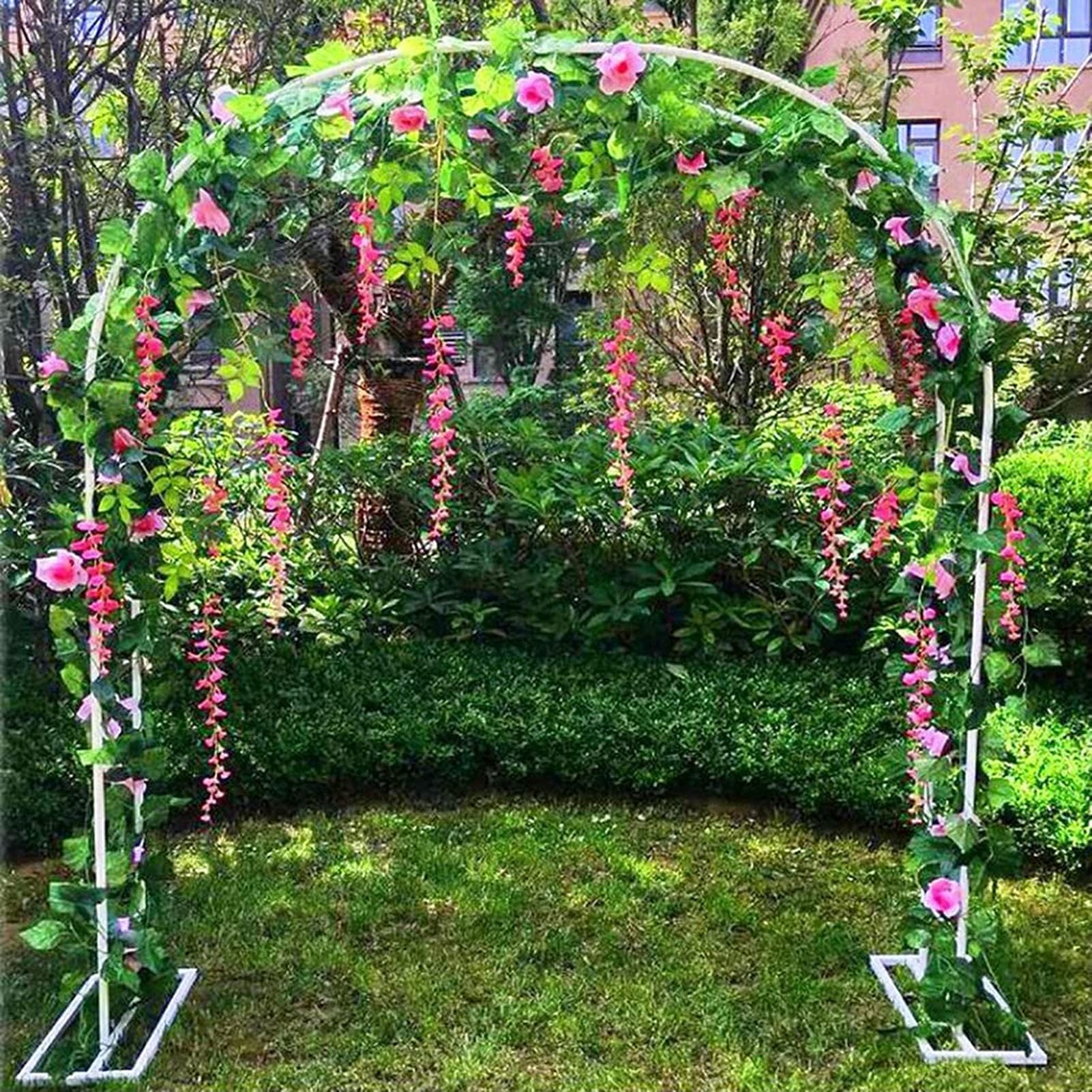 Pergola ogrodowa, odporna na warunki atmosferyczne metalowa pergola – elegancki łuk ogrodowy do roślin pnących, kratka różana na wesela, dekoracja trawnika i tarasu, idealna na wieczór panieński i