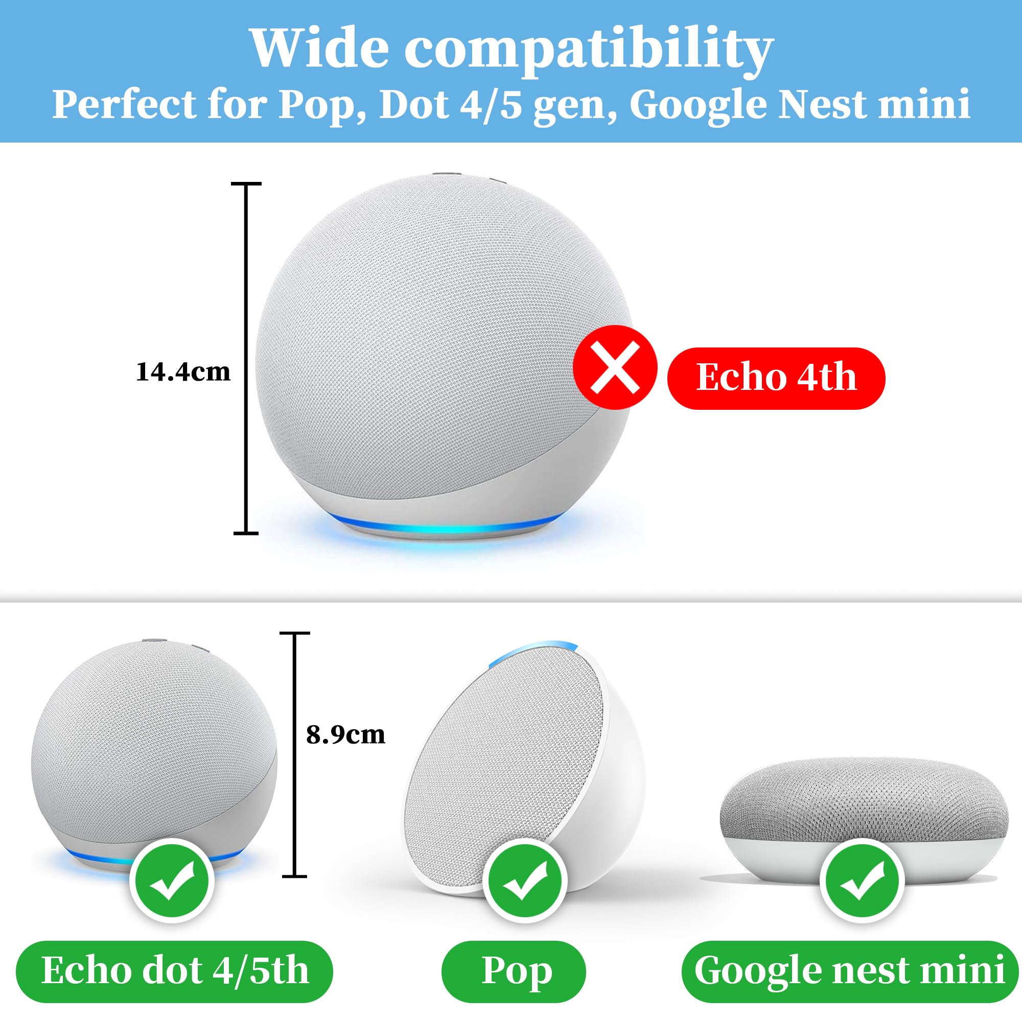 Supporto A Parete Maxonar Per Echo Pop - Staffa Con Gestione Cavi, Per Soggiorno, Cucina, Camera Da Letto - Foto 11