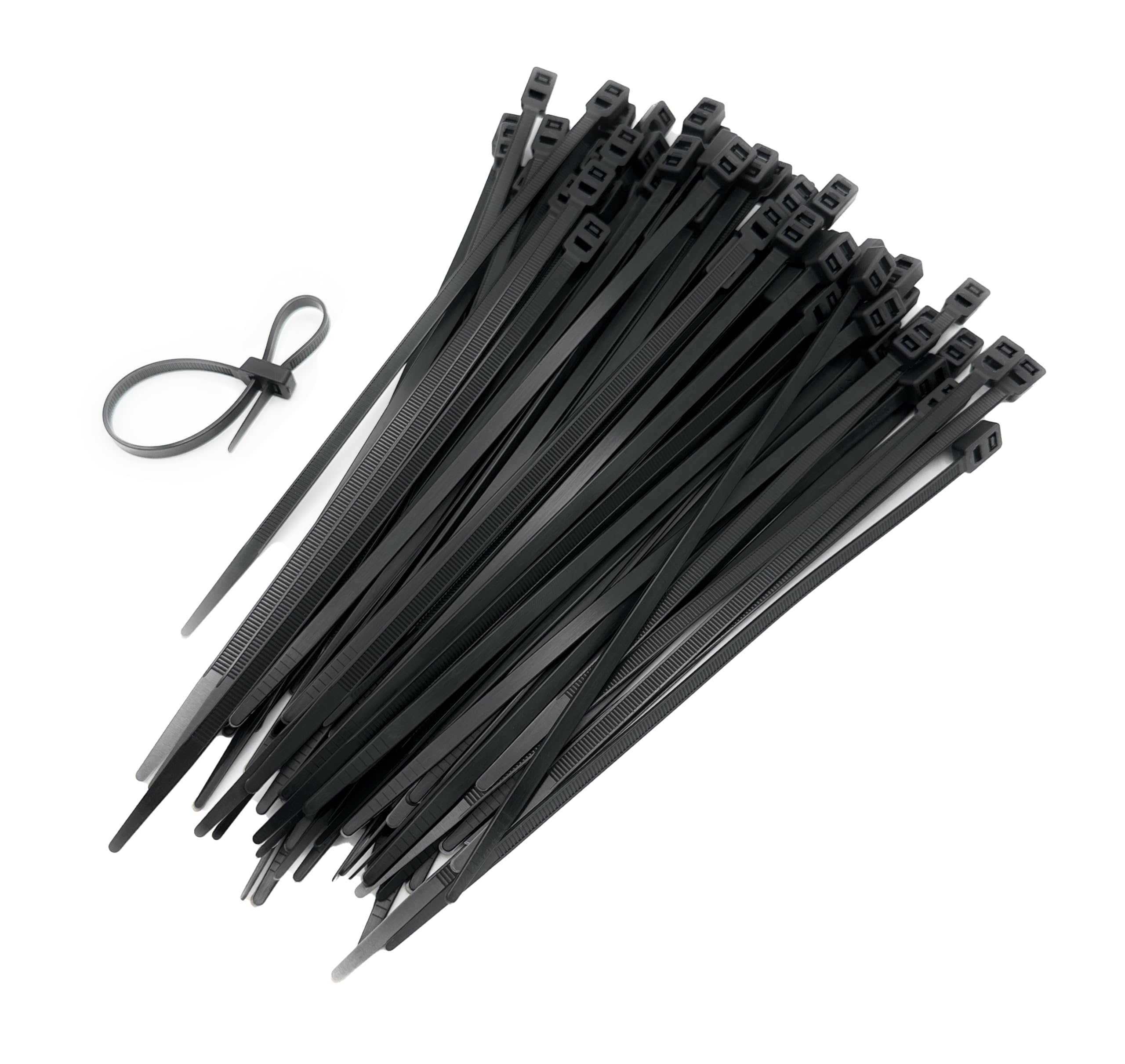 Boltza Black Boltza® Double-Loop Cable Ties, 4.8Mm X 200Mm, Pack Of 100 – Heavy-Duty, Uv-Resistant Nylon