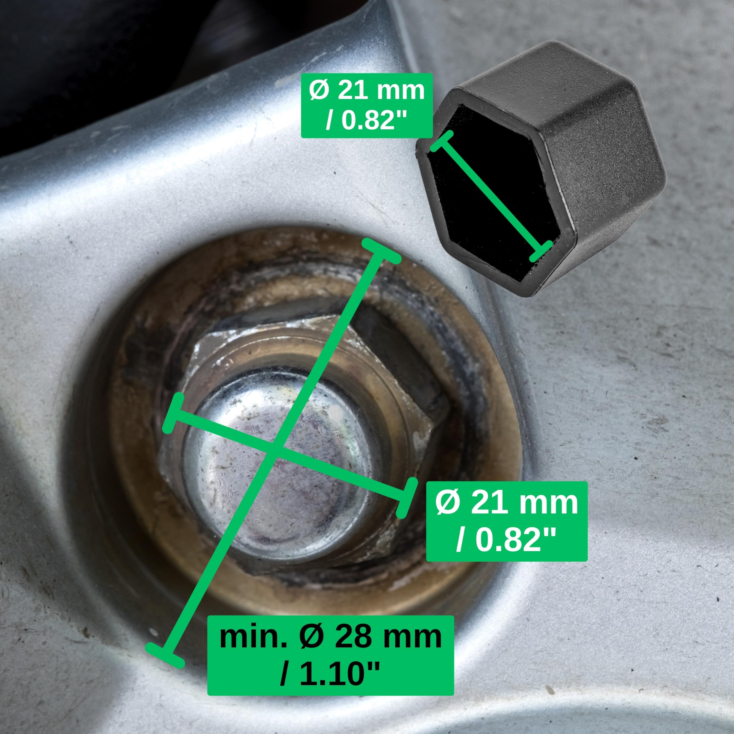 Dadi Sicurezza Asse Dadi Push-On 1/2 Con Tappo - Confezione Da 8 Pezzi, Per Assi E Fermi Ruote, Numero Parte 836145 Dadi Push-on Fermiruote - Foto 2